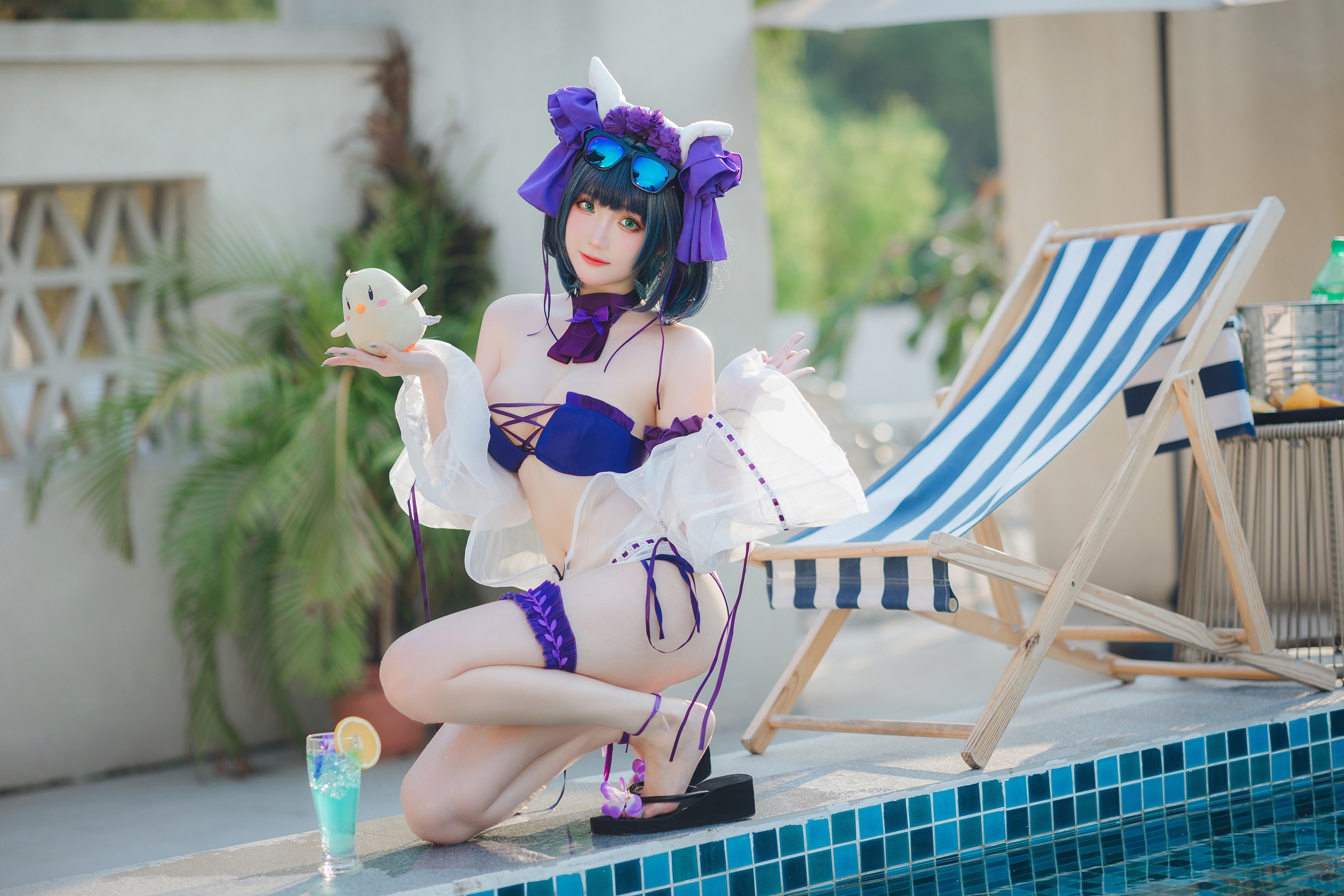 瓜希酱 柴郡泳装 [32P-102MB](13)