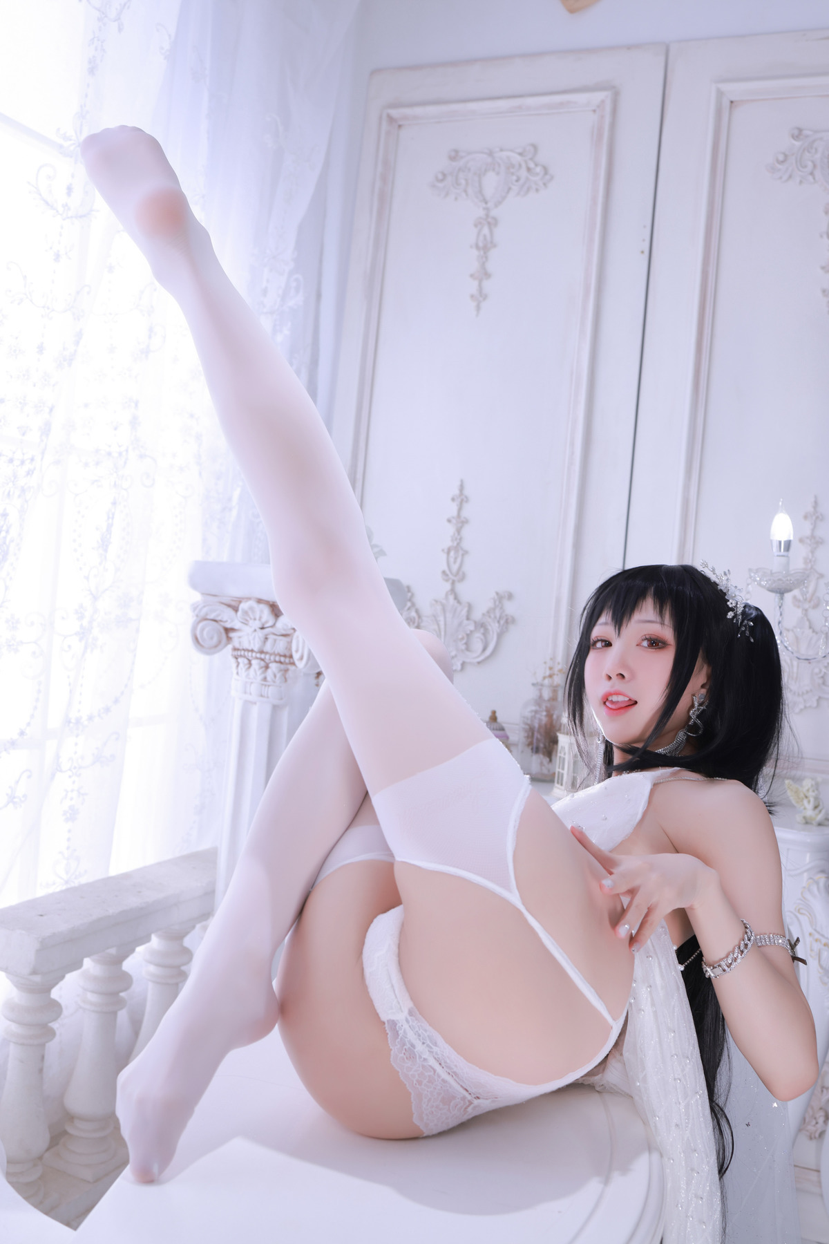 水淼aqua Cosplay 大凤婚纱(43)