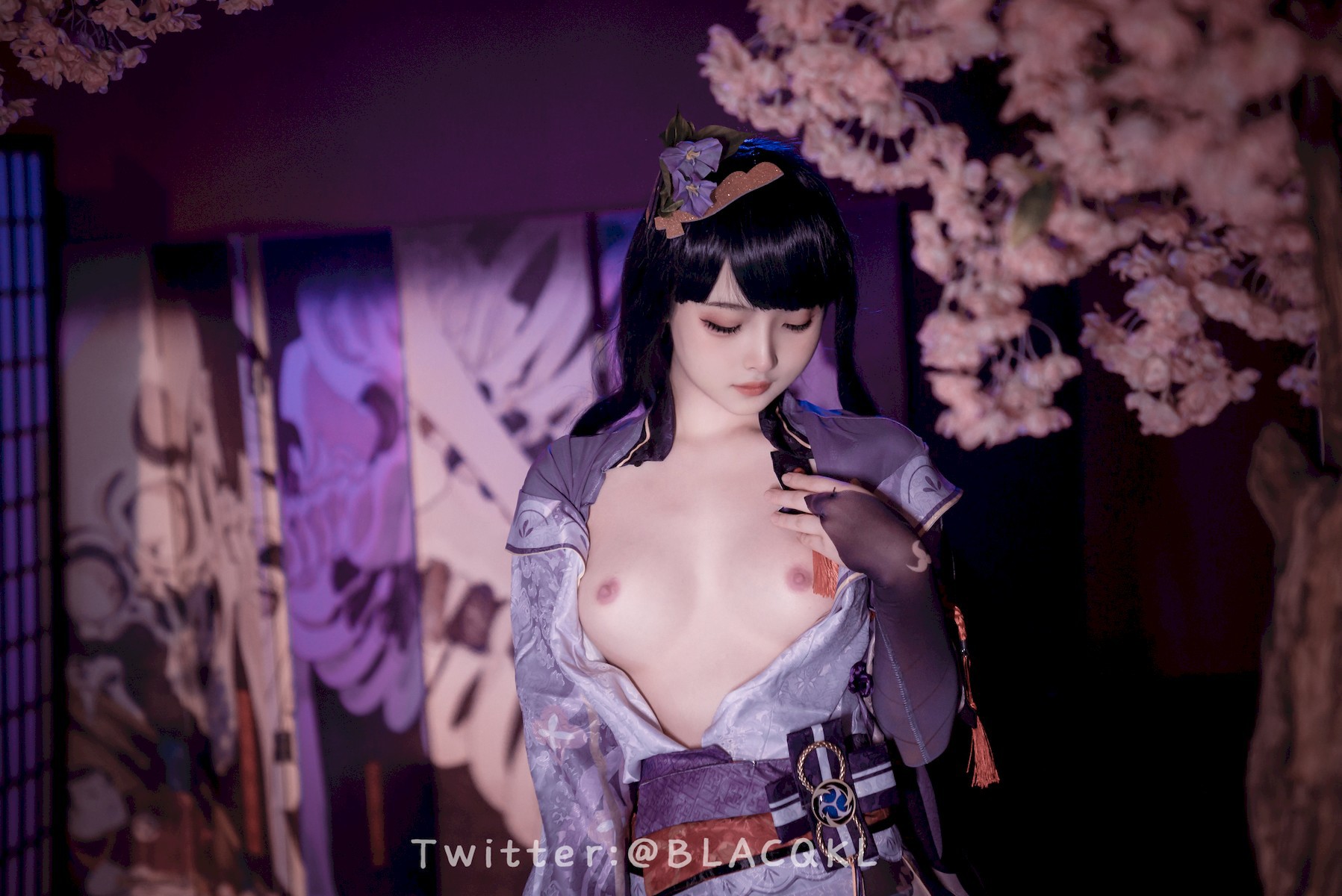 Cosplay 白莉愛吃巧克力 雷電將軍(51)