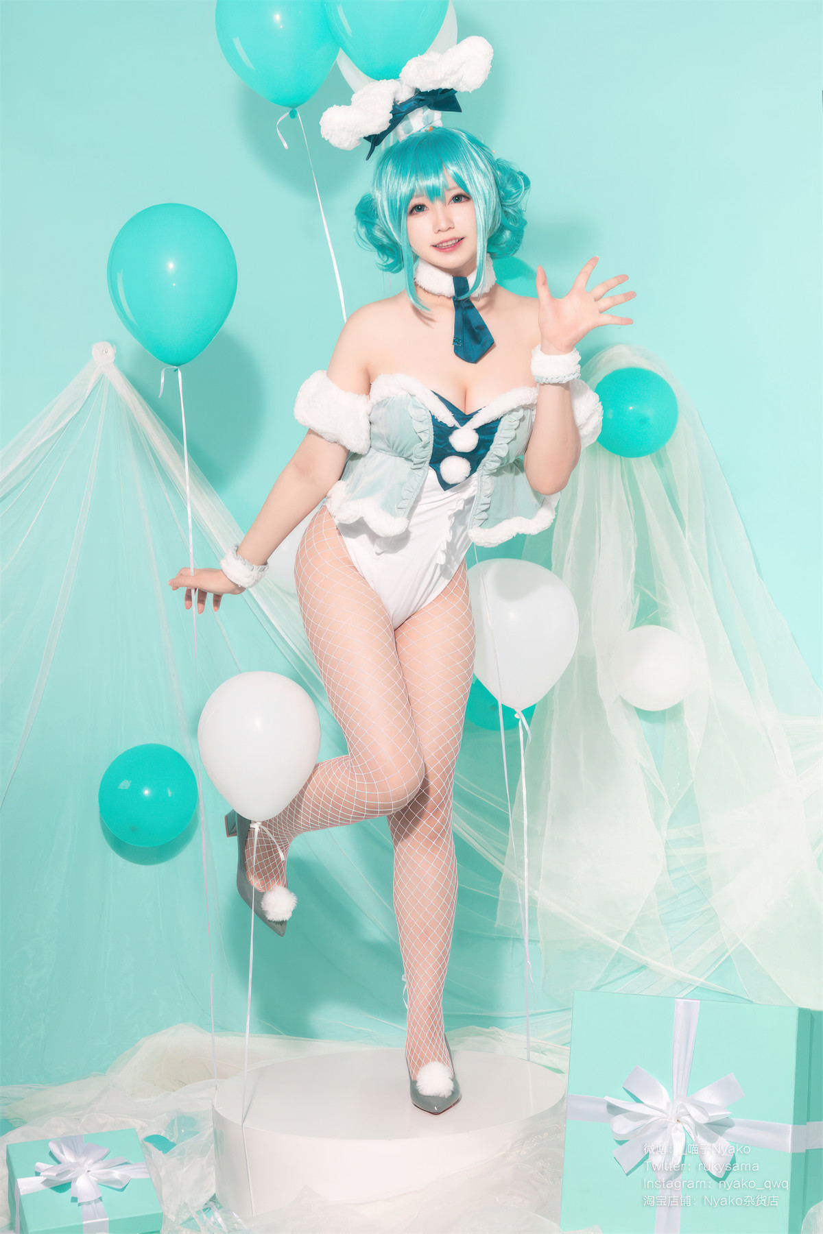 Cosplay Nyako喵子 初音白兔(27)