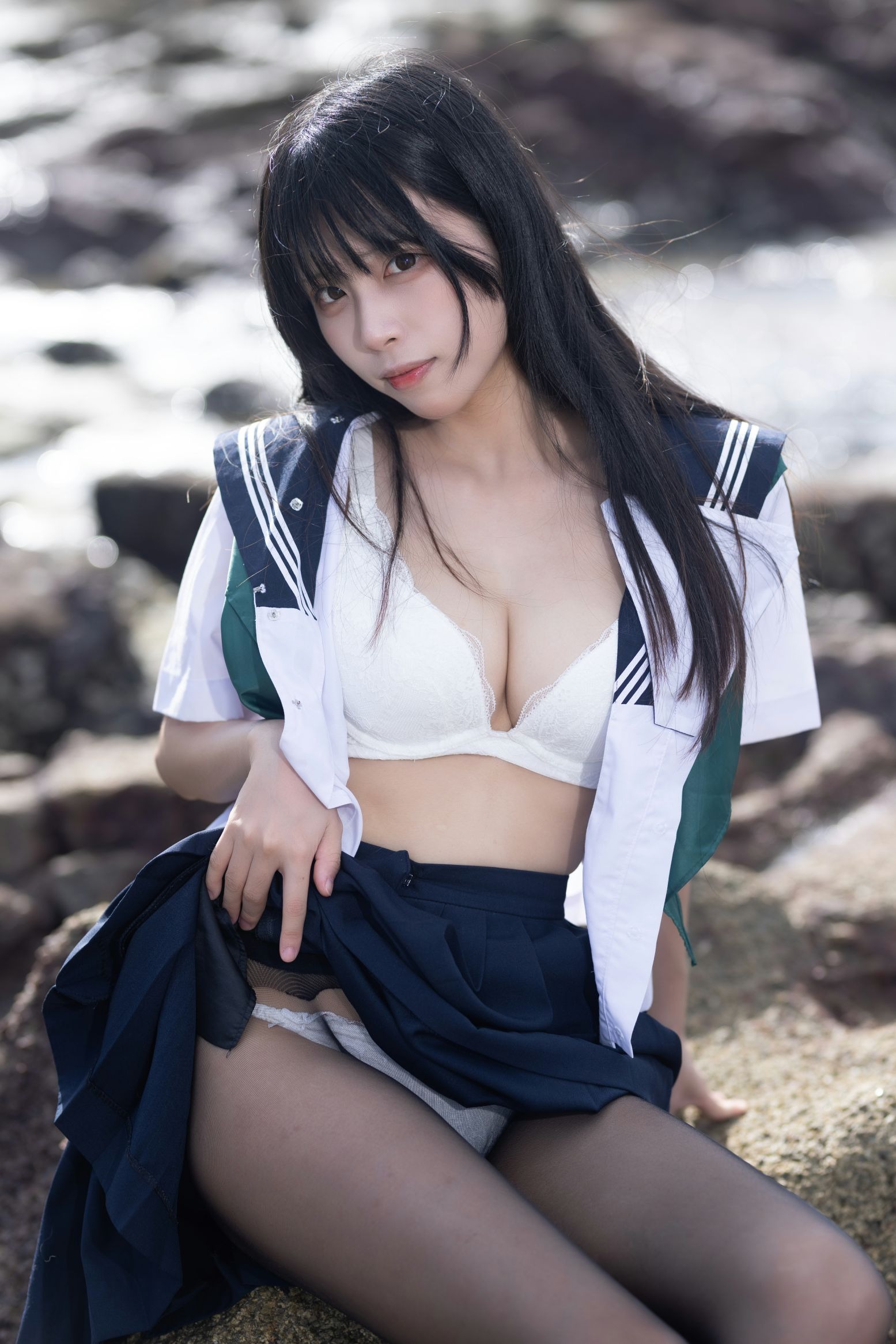 不呆猫&三無人型 - 水手服百合黑丝