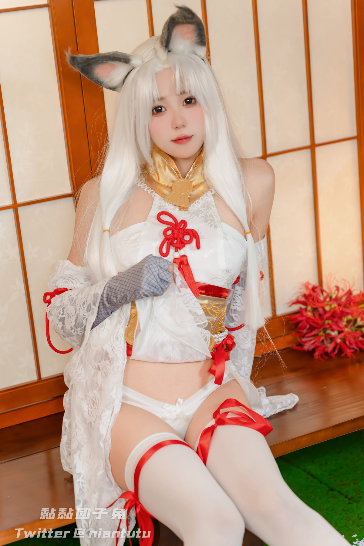 Cosplay 黏黏团子兔 白丝胡桃(15)