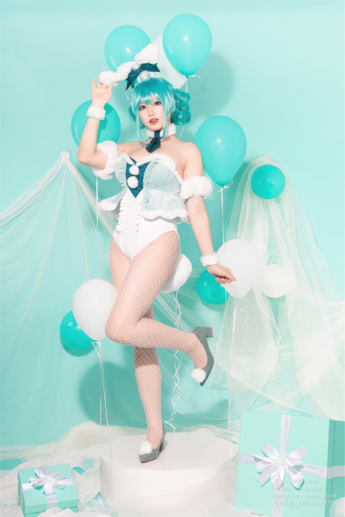 Cosplay Nyako喵子 初音白兔(25)