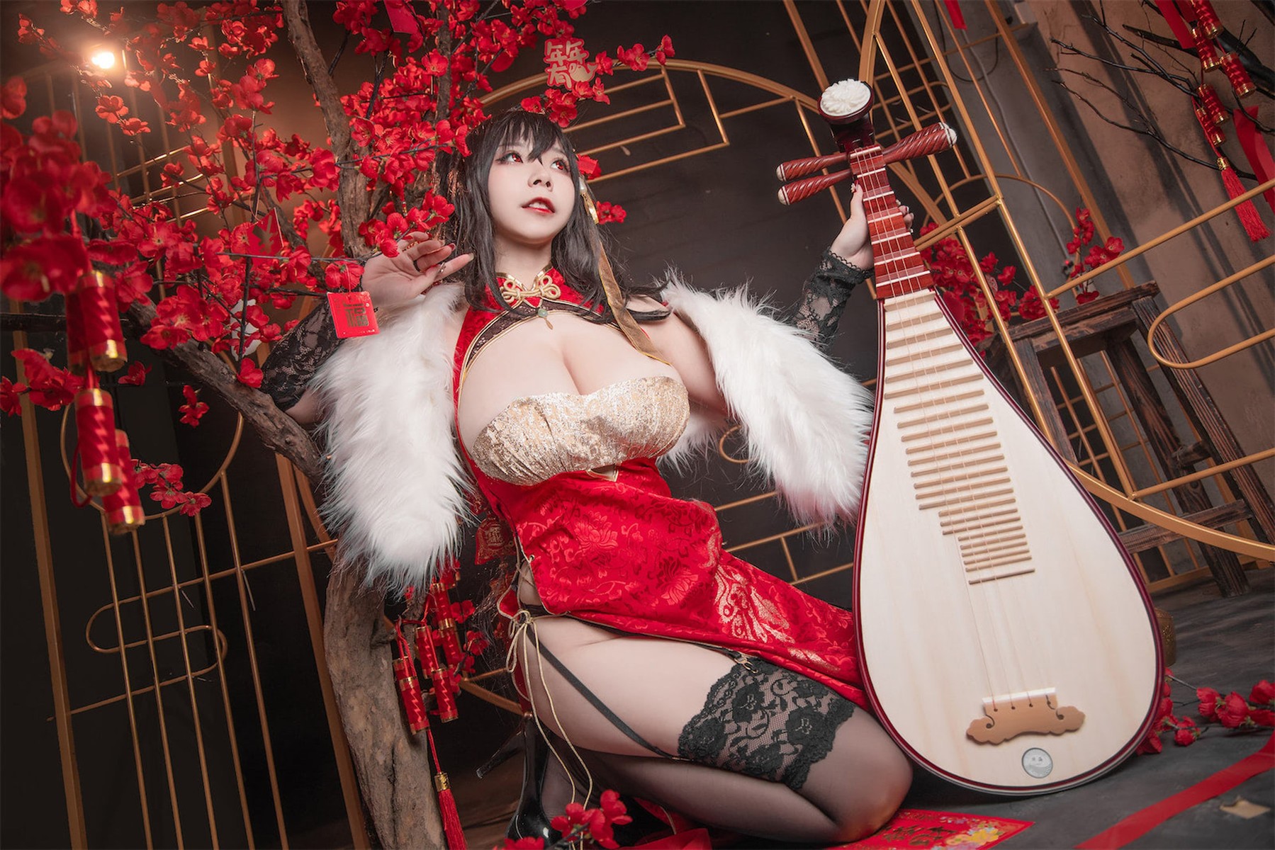 Cosplay 自闭颜球球 无颜小天使wy 碧蓝航线 大凤红旗袍(29)