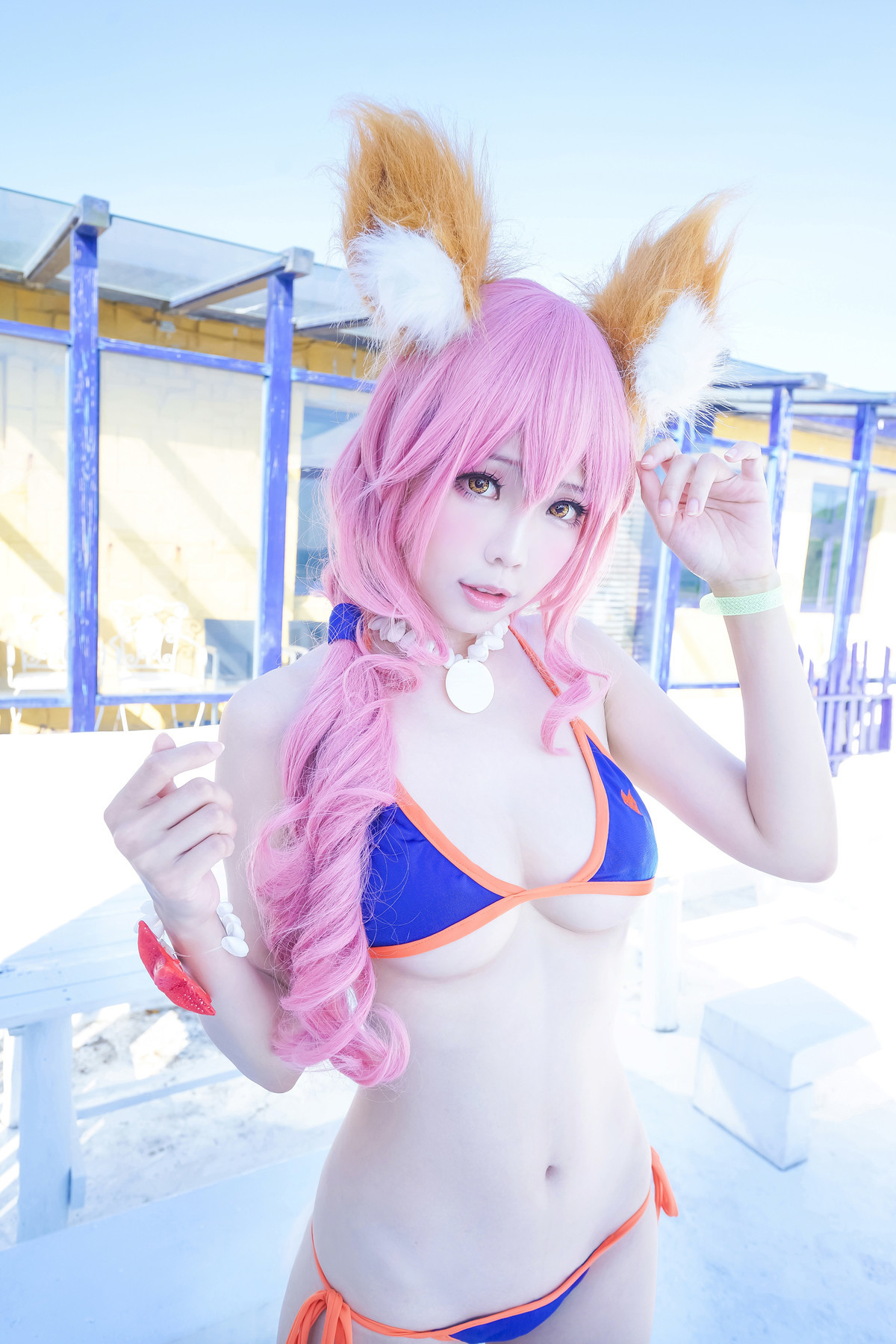 Cosplay ElyEE子 玉藻前泳装(21)