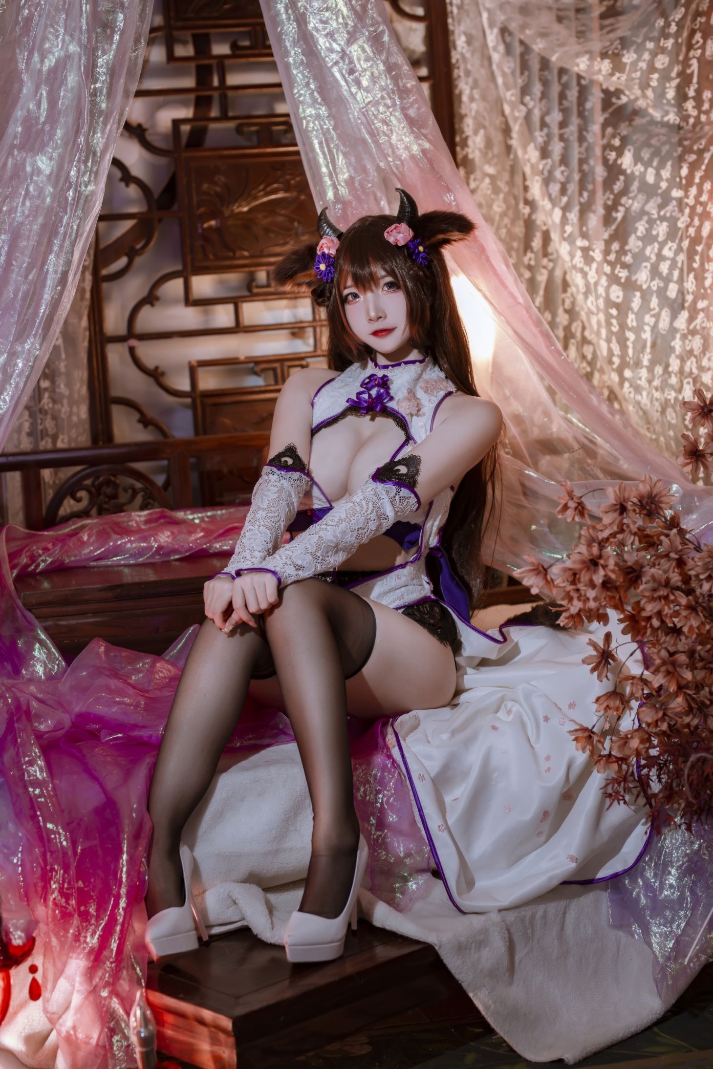 二佐Nisa 碧蓝樫野旗袍