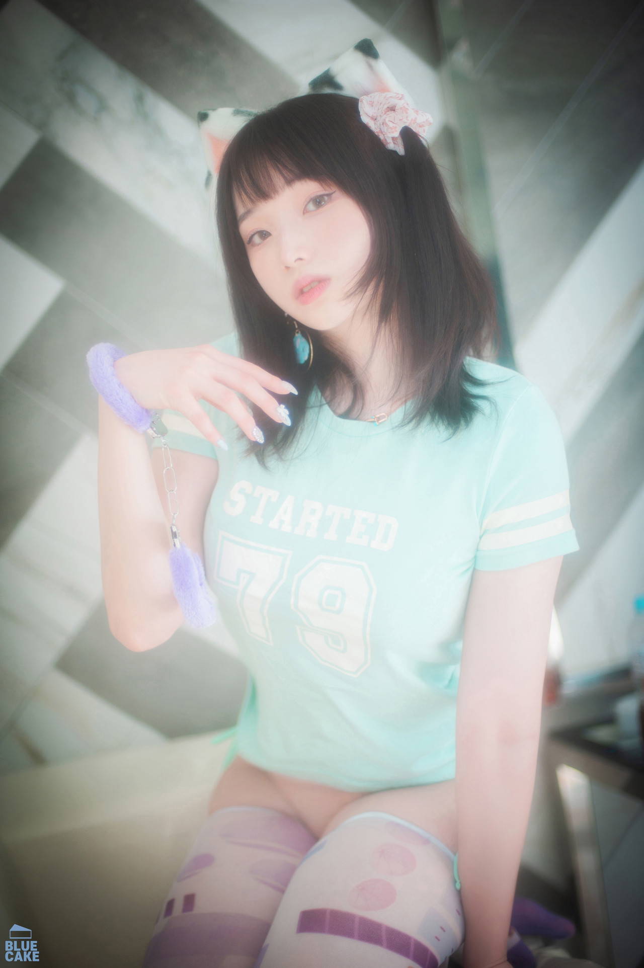 Bambi 밤비, [BLUECAKE] Naughty Cats Pink &#038; Mint RED Set.02(17)