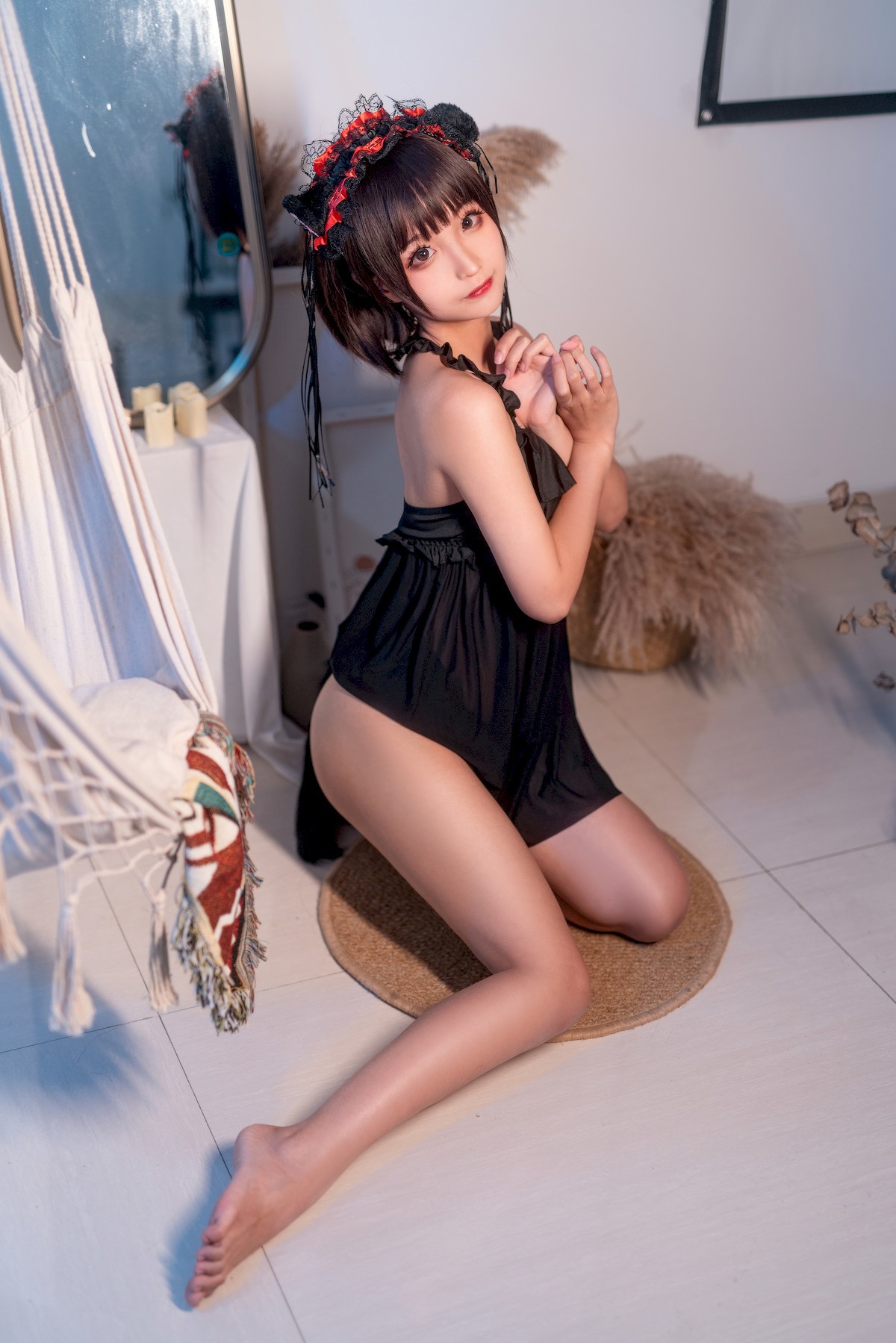 蠢沫沫 Cosplay 黑睡裙 Black Nightdress(34)