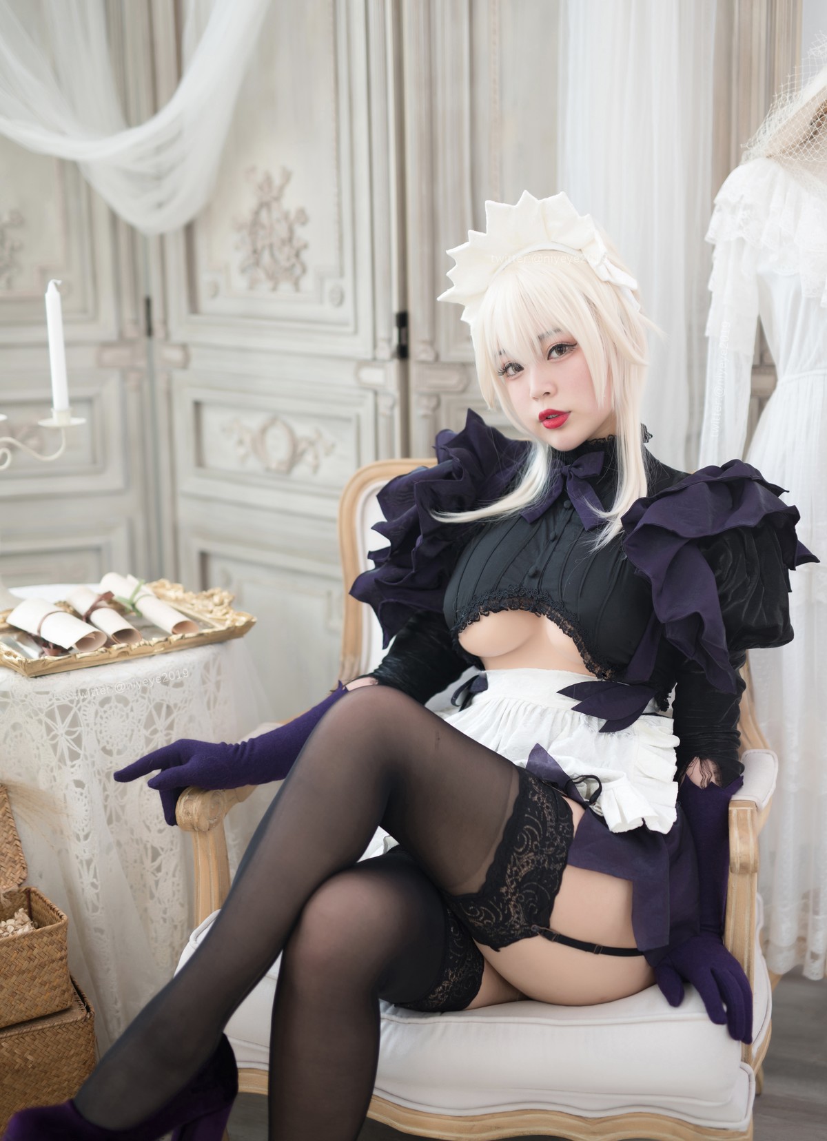 Cosplay 白烨 黑枪呆女仆(46)