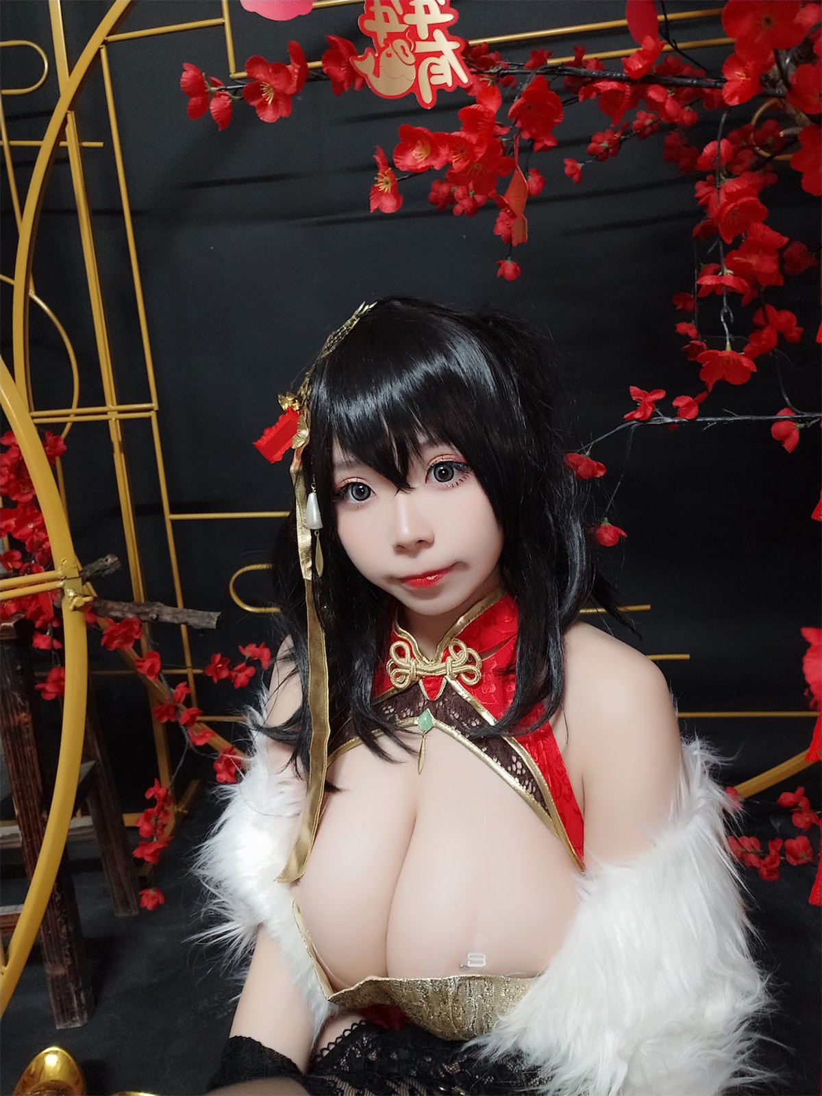 Cosplay 自闭颜球球 无颜小天使wy 碧蓝航线 大凤红旗袍(38)