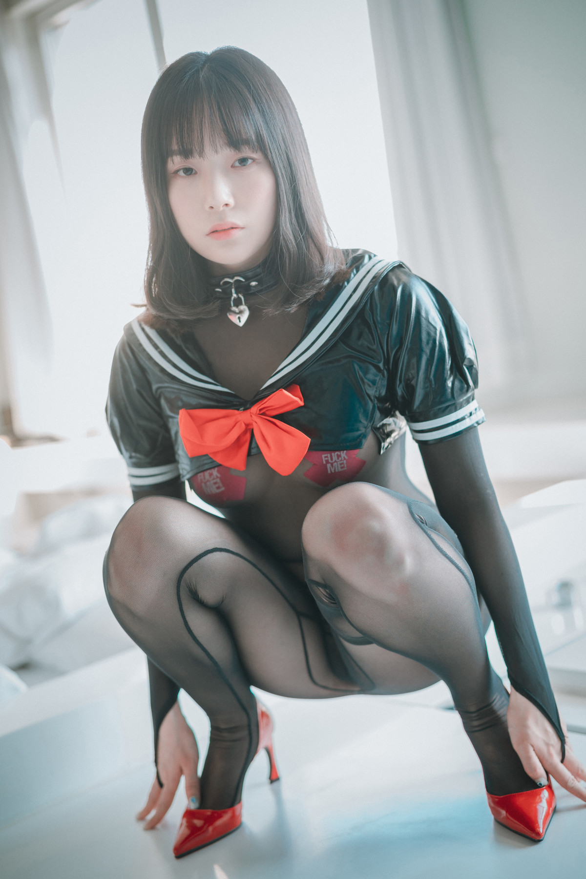 PIA 피아 (박서빈), [DJAWA] Leather Black Schoolgirl Set.02(35)