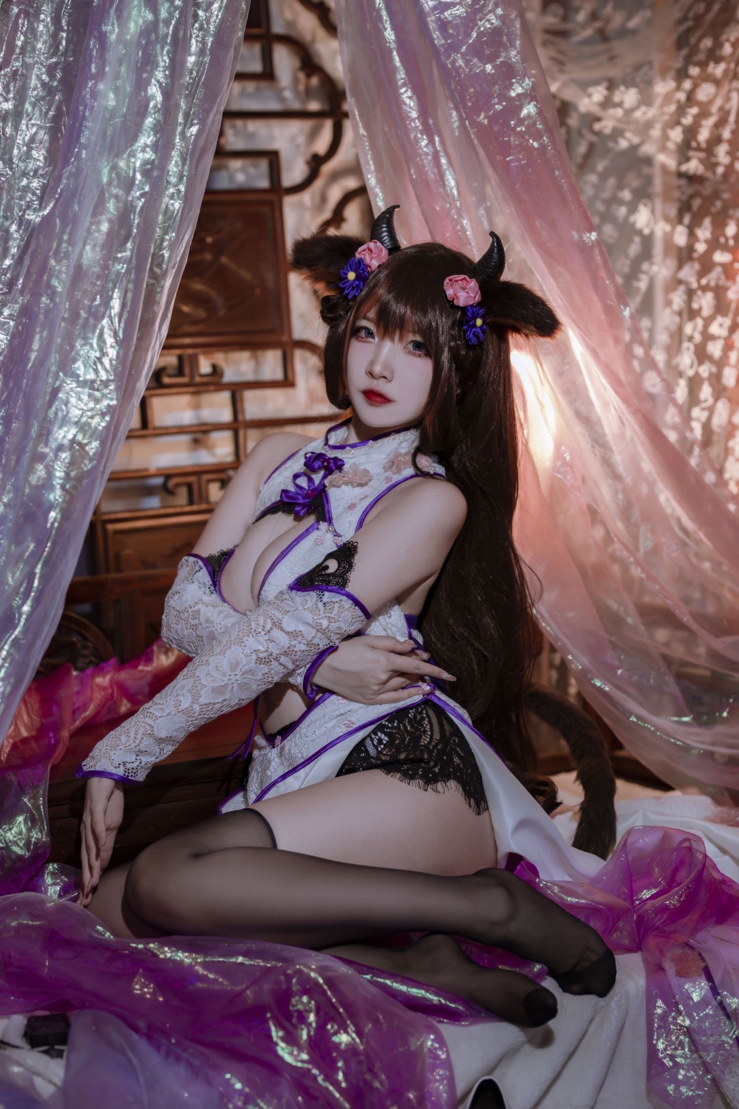 二佐Nisa 碧蓝樫野旗袍(16)