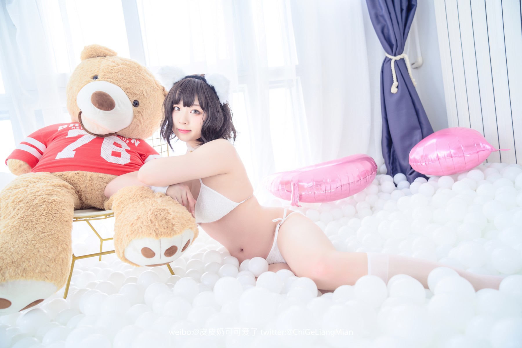 Cosplay 皮皮奶可可爱了啦 白猫(47)