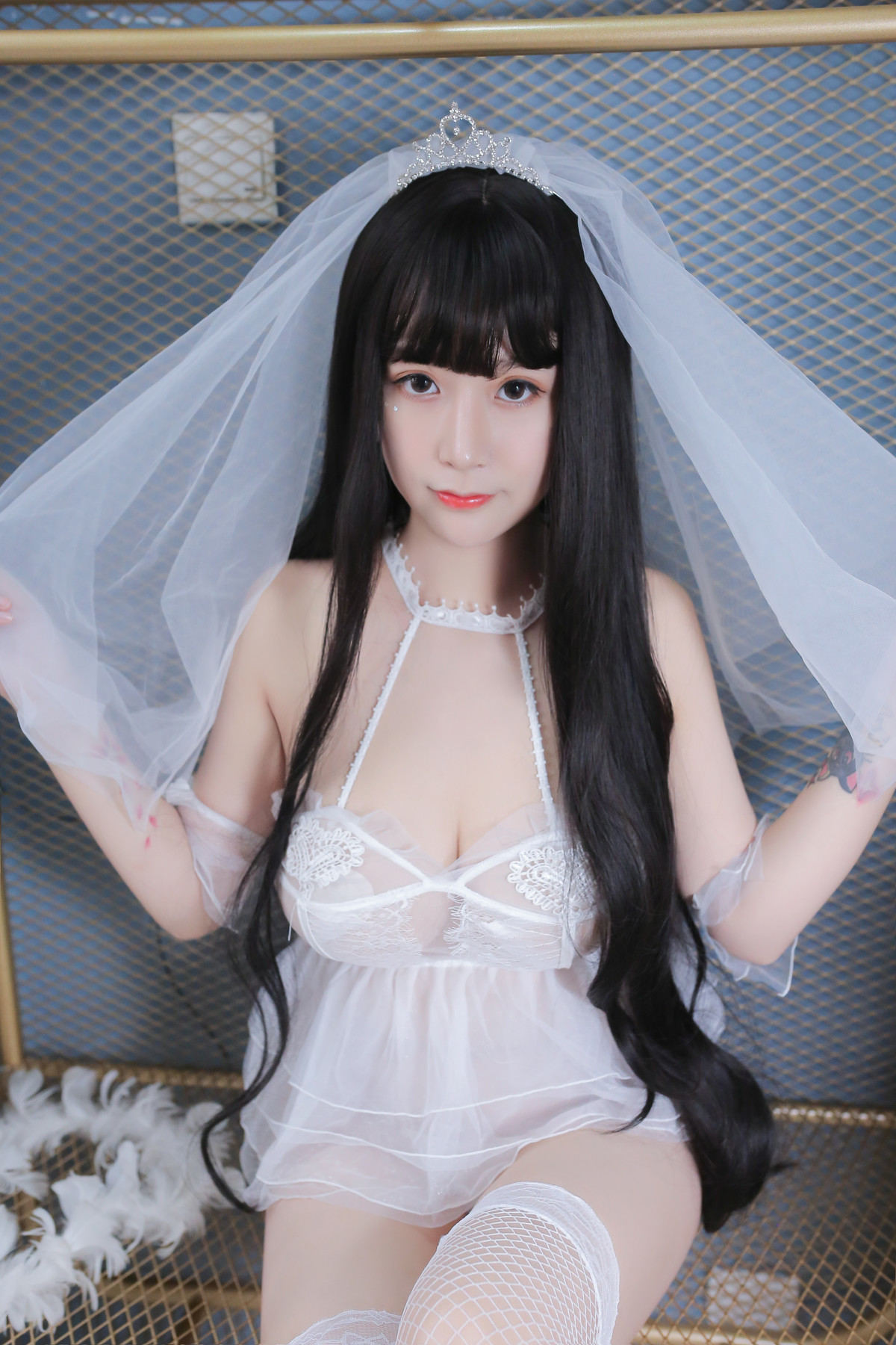Cosplay 猫九酱Sakura 长发婚纱 Set.02(27)