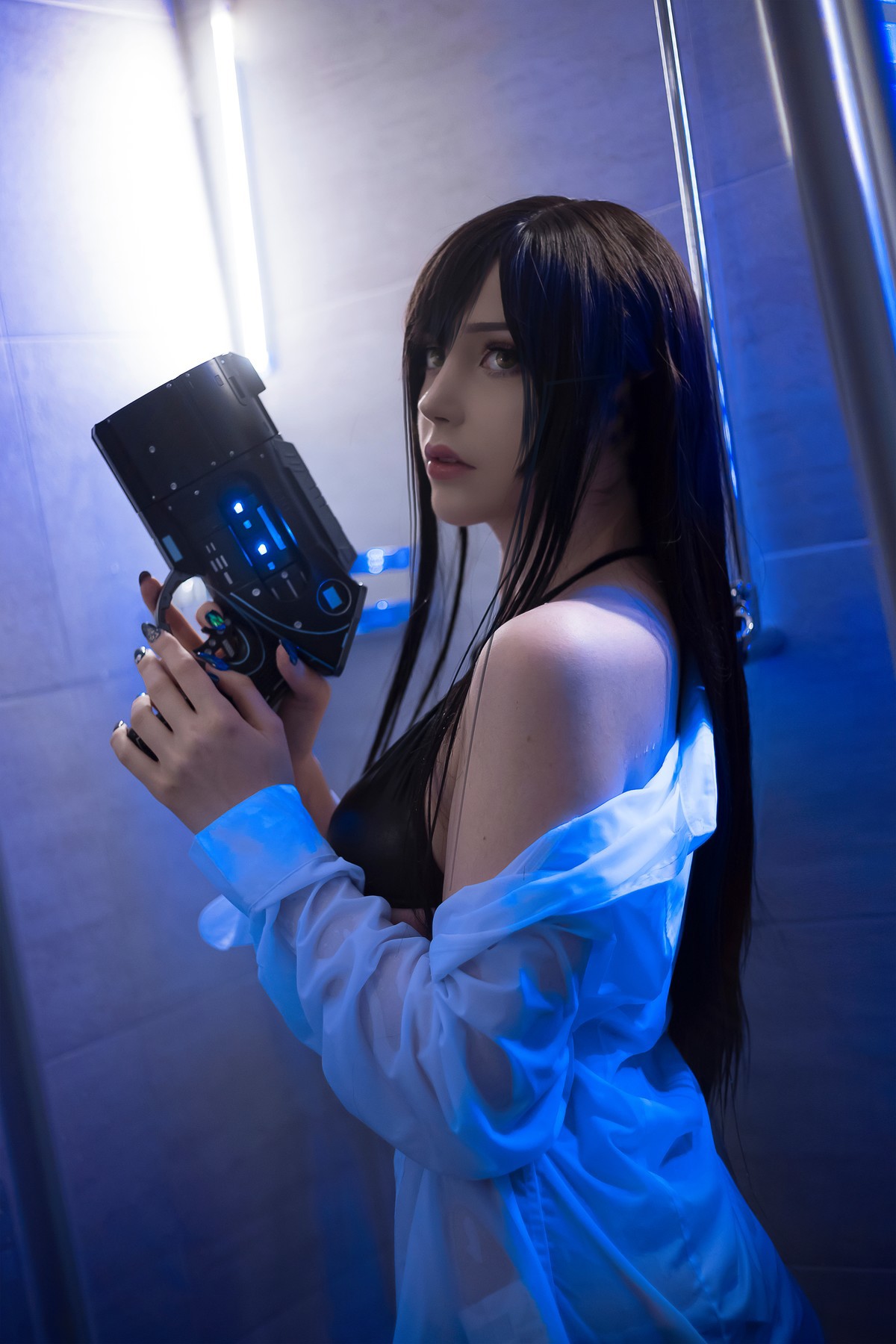 Cosplay Sayathefox 白毛狐狸 浴室诱惑(16)