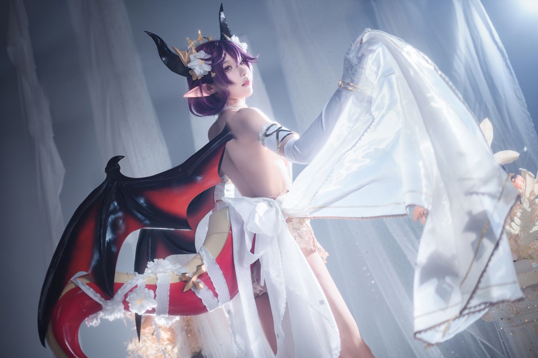 阿包也是兔娘 Cosplay 碧蓝幻想古蕾娅 龙娘(9)