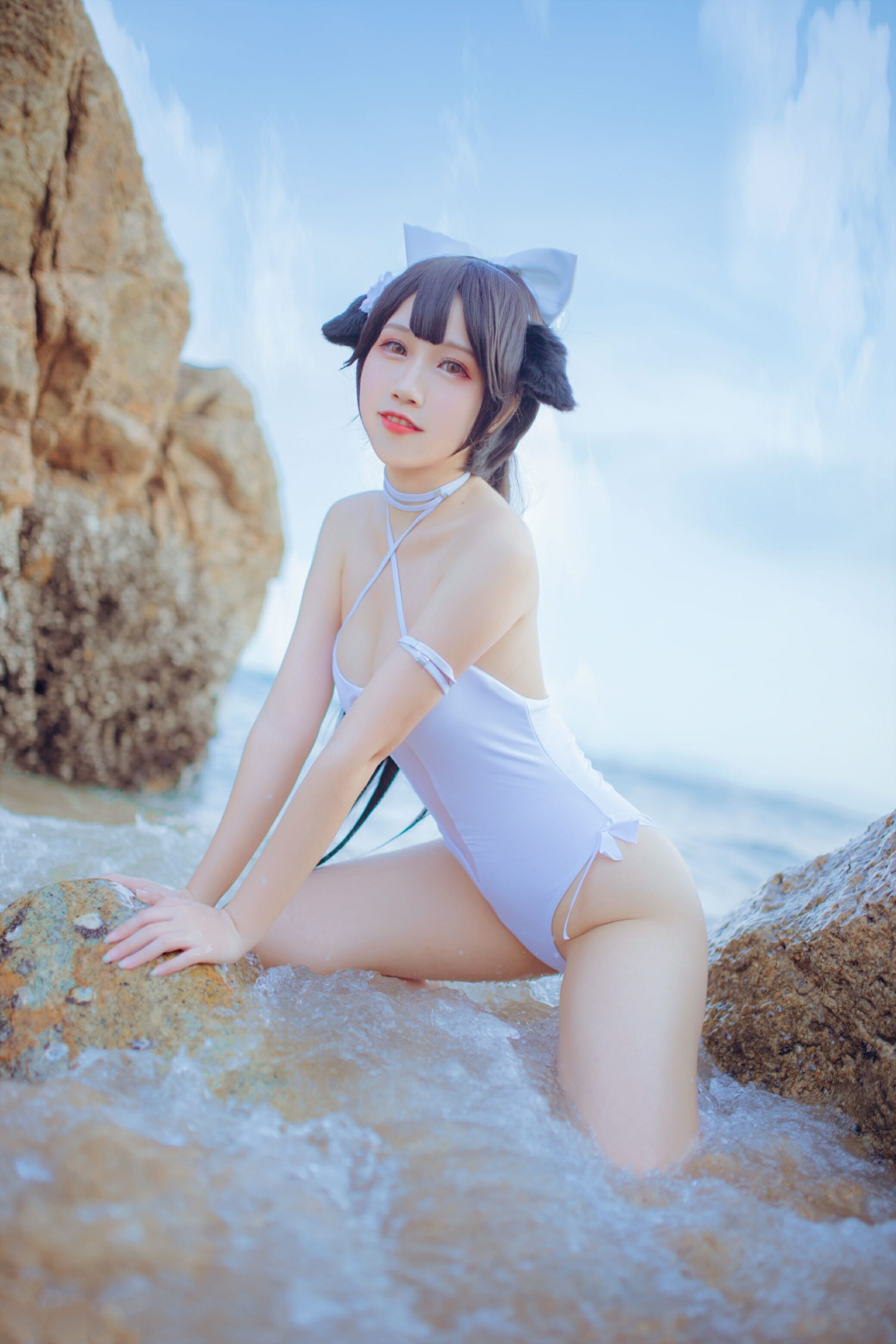 抖娘利世-碧蓝航线高雄 爱宕泳装[41P](33)