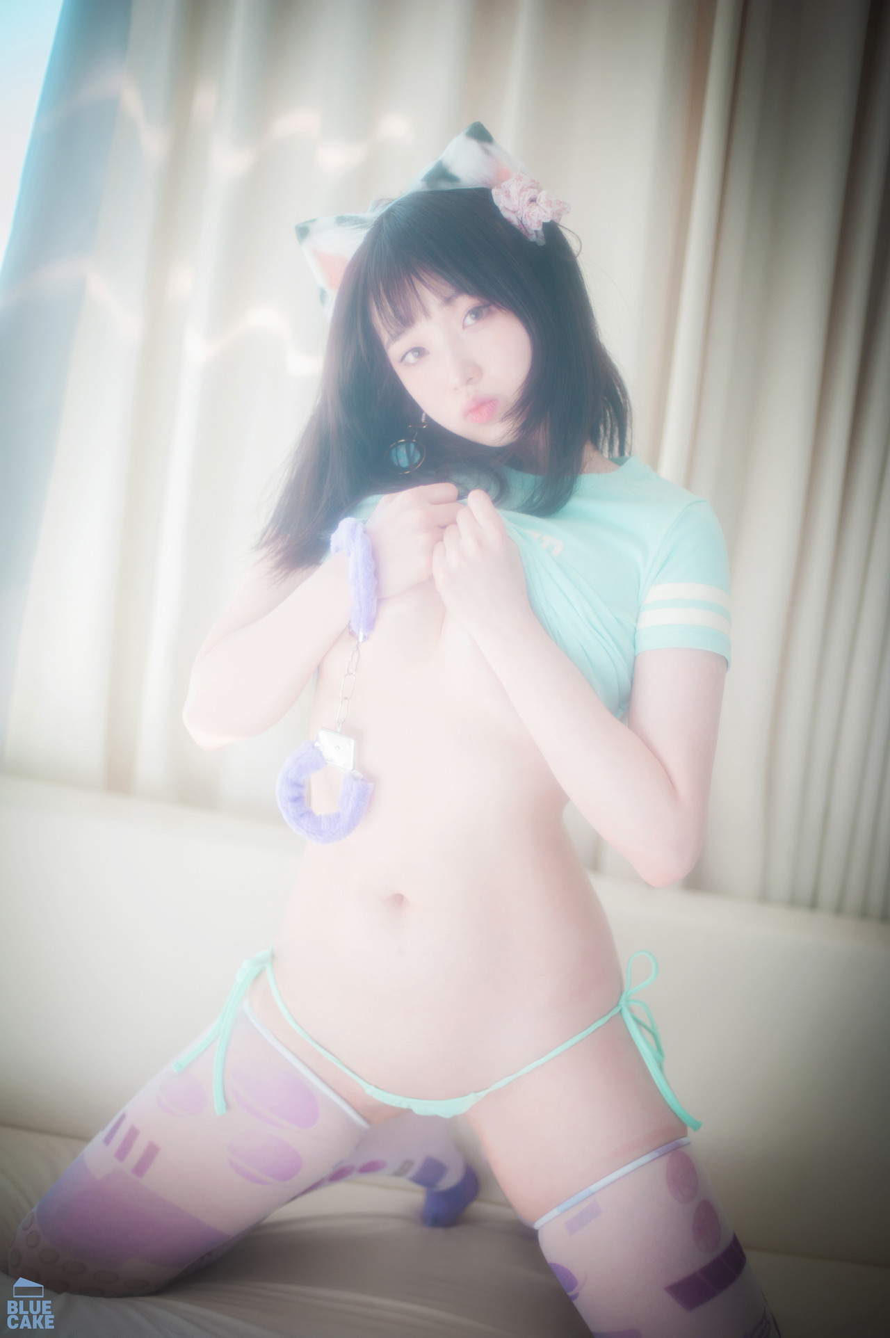 Bambi 밤비, [BLUECAKE] Naughty Cats Pink &#038; Mint RED Set.02(47)