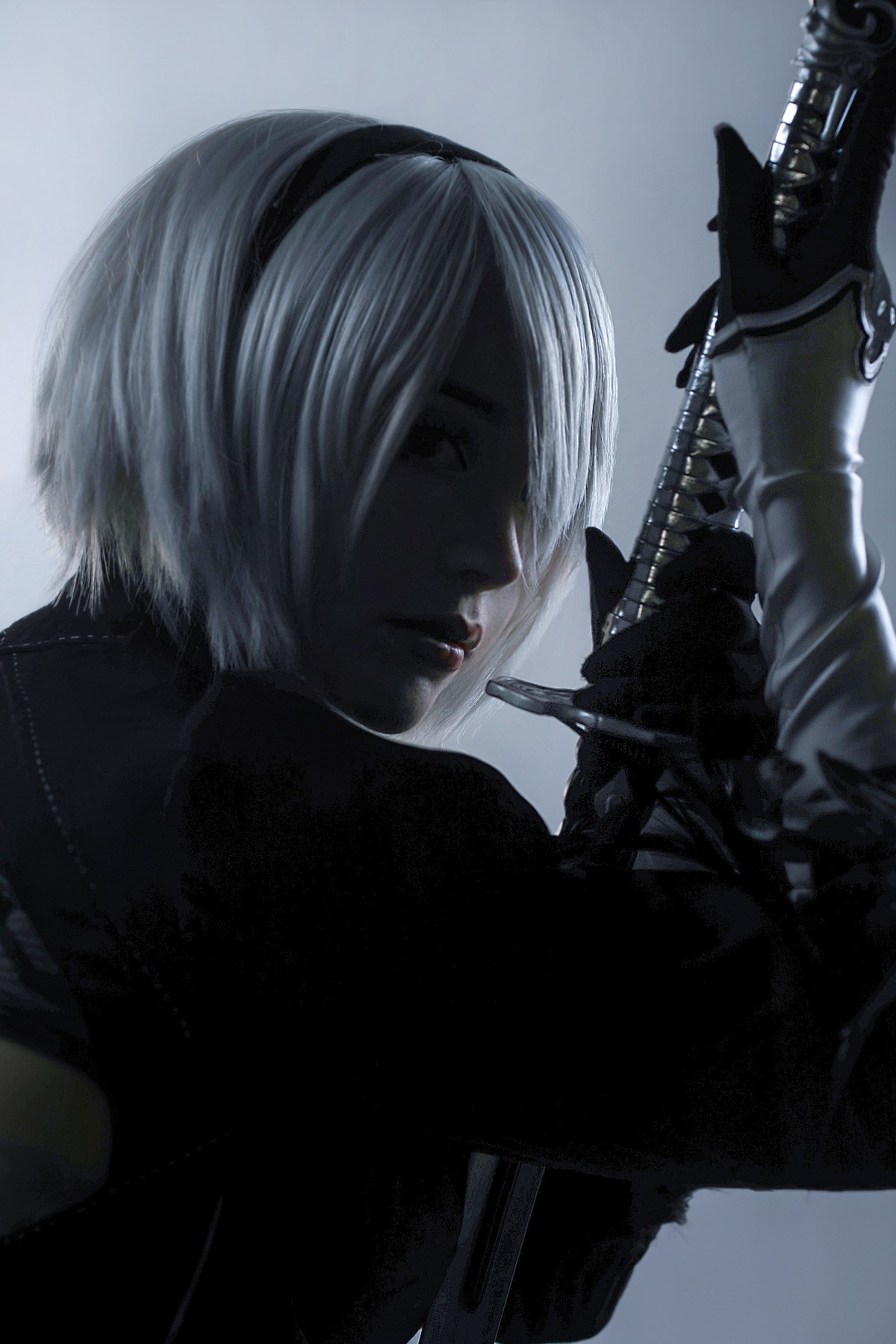 Cosplay Sayathefox 2B Black + White(26)