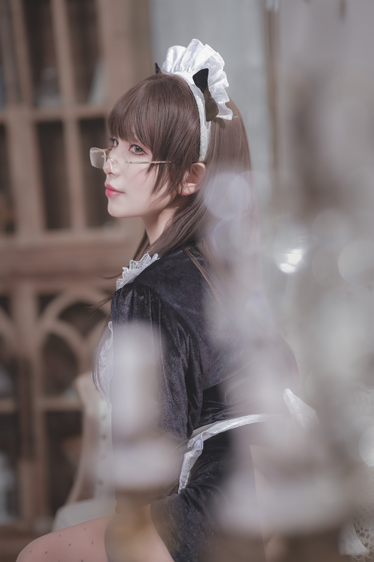 Cosplay 薇薇weiwei 丝绒女仆(19)