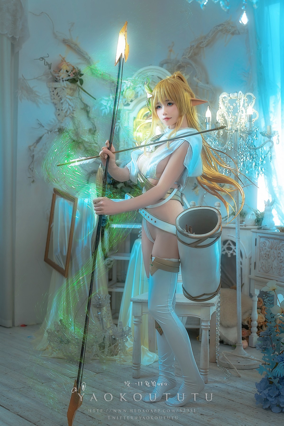 Cosplay 黏黏团子兔 六月订阅 『精灵 弓箭手』 广寒宫(50)
