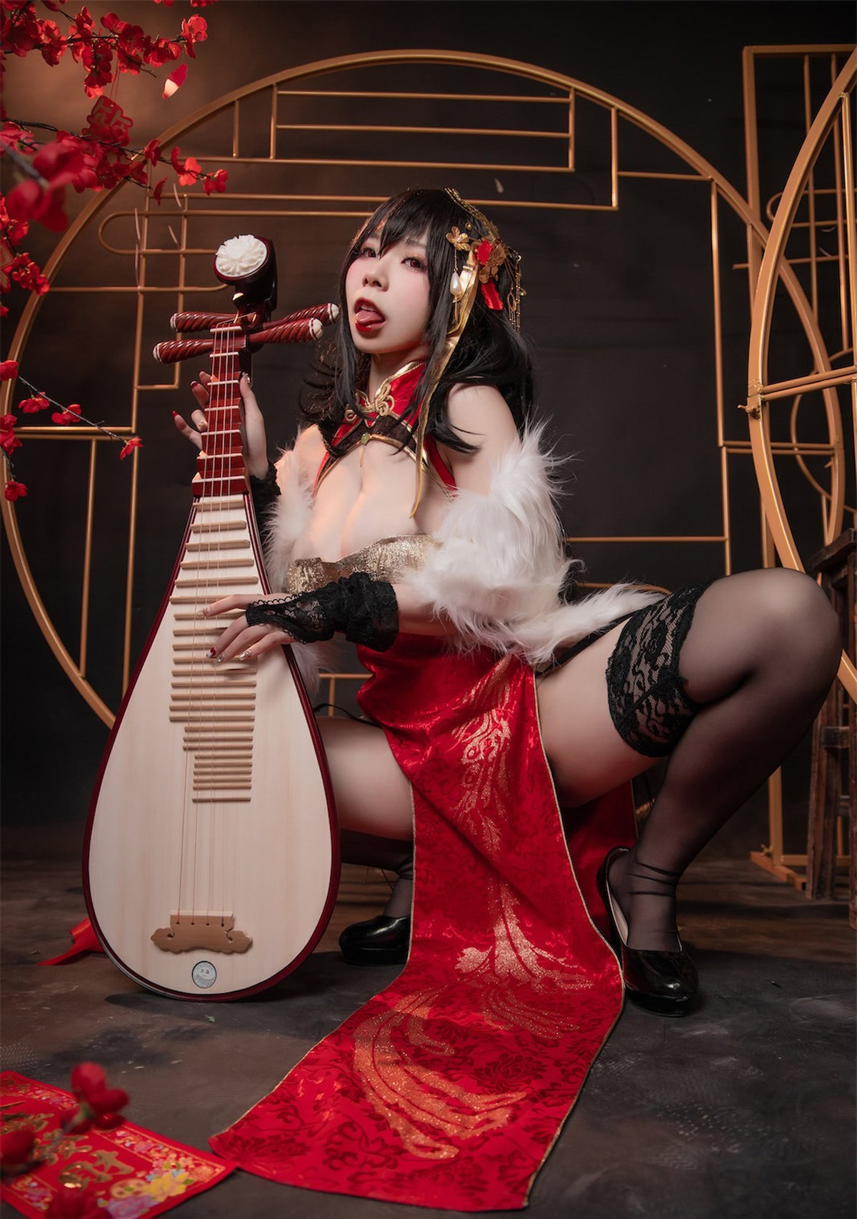 Cosplay 自闭颜球球 无颜小天使wy 碧蓝航线 大凤红旗袍(16)