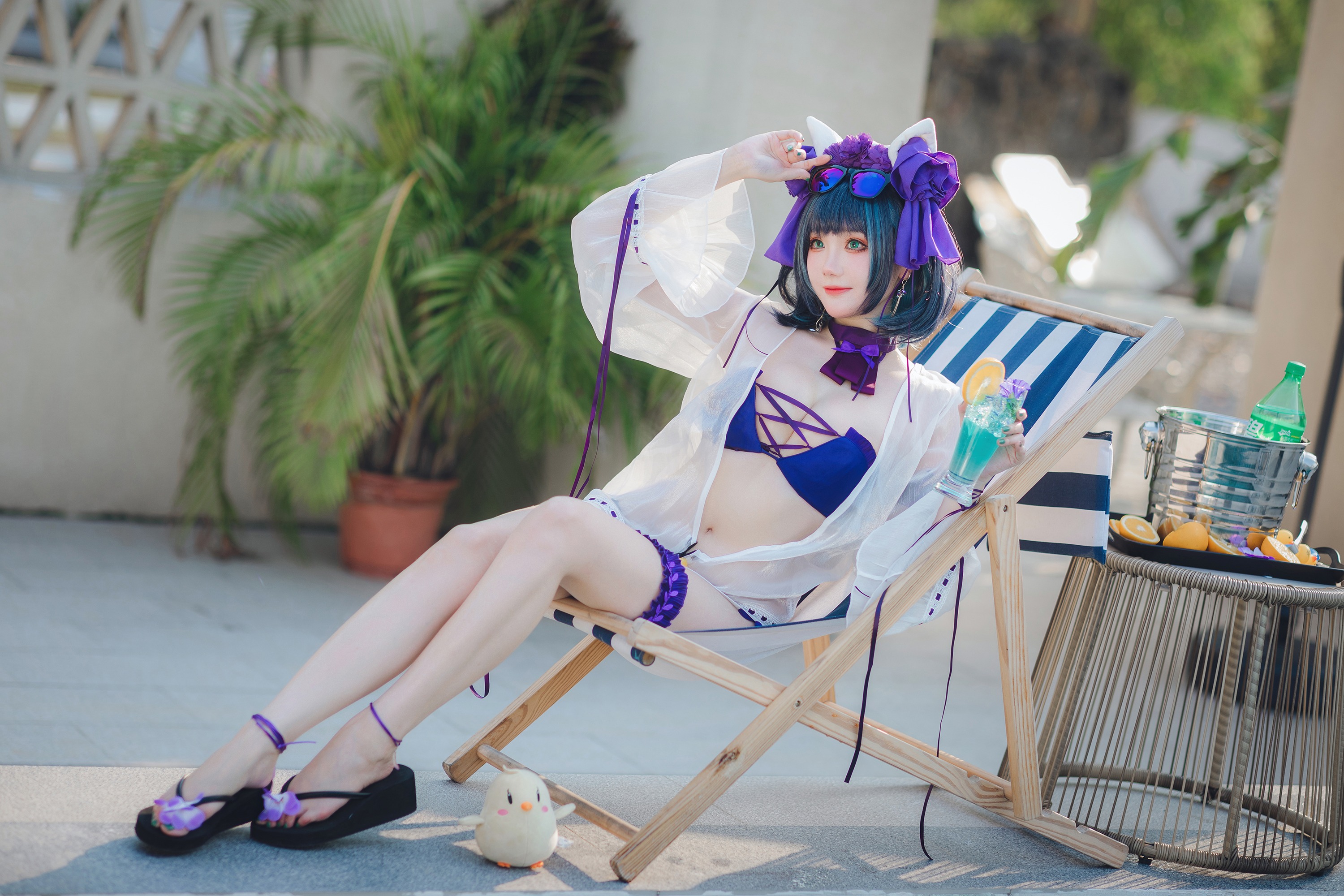 瓜希酱 柴郡泳装 [32P-102MB](8)