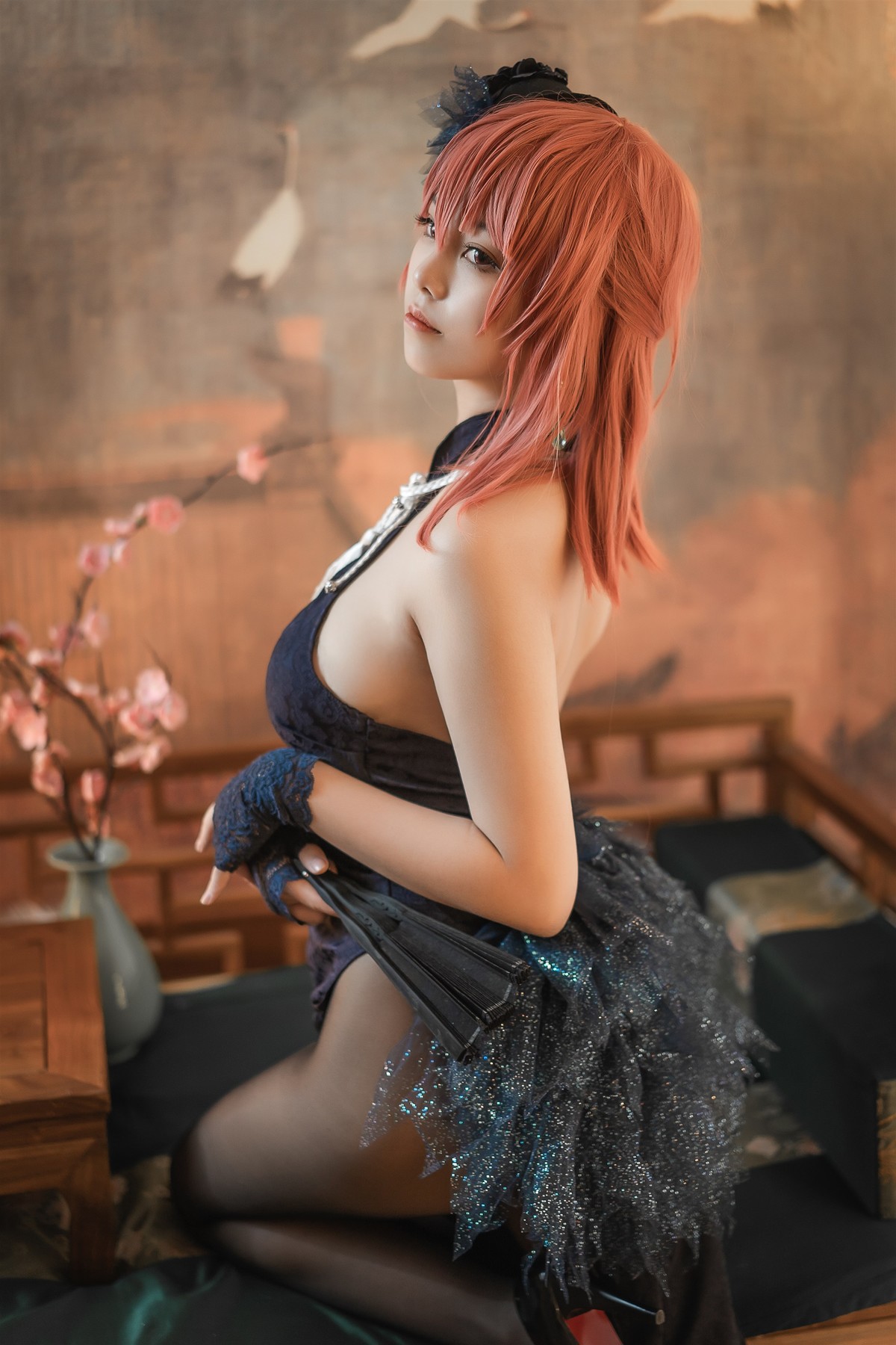 蜜汁猫裘 Cosplay 黑太子旗袍(18)