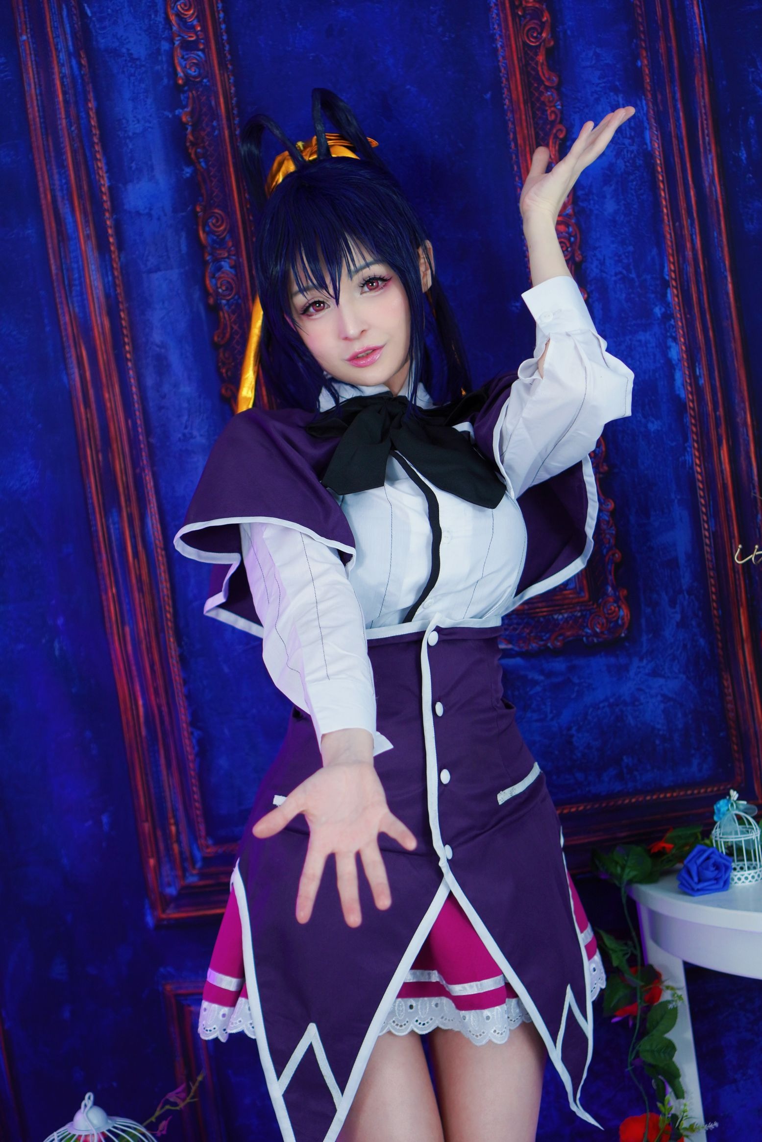 Hidori Rose - Akeno Himejima black devil bikini uniform cosplay(5)