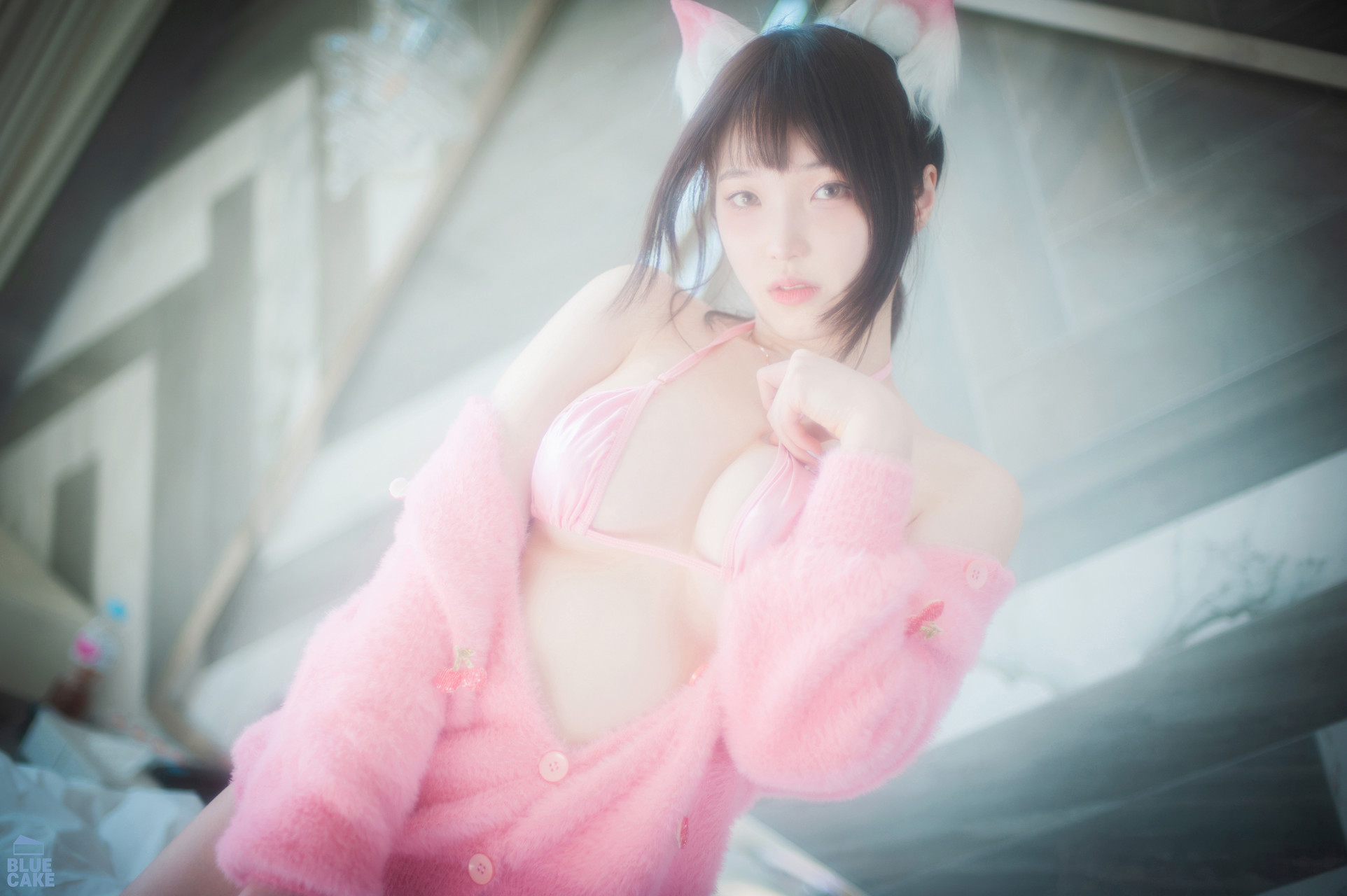 Bambi 밤비, [BLUECAKE] Naughty Cats Pink &#038; Mint RED Set.01(34)