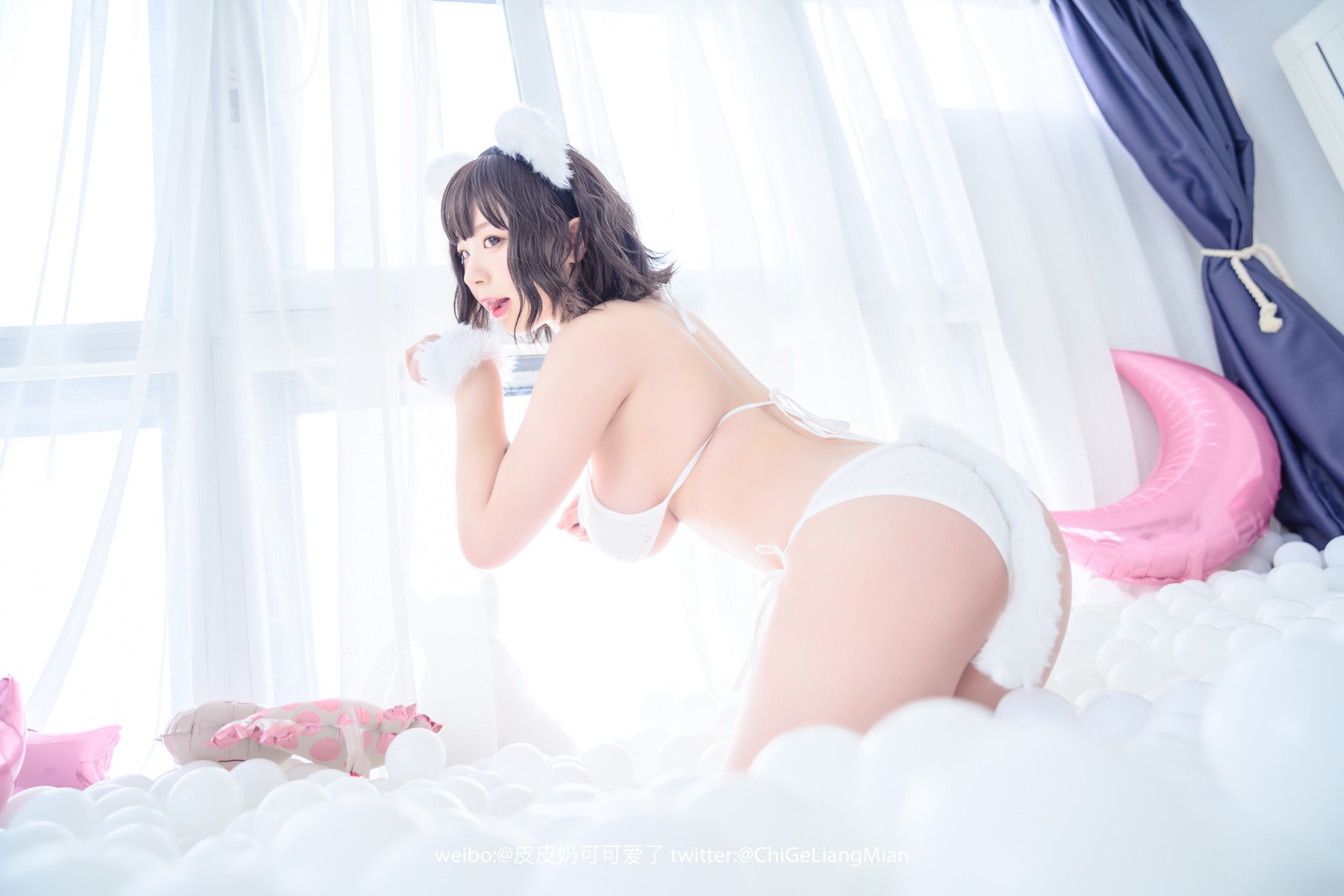 Cosplay 皮皮奶可可爱了啦 白猫(36)