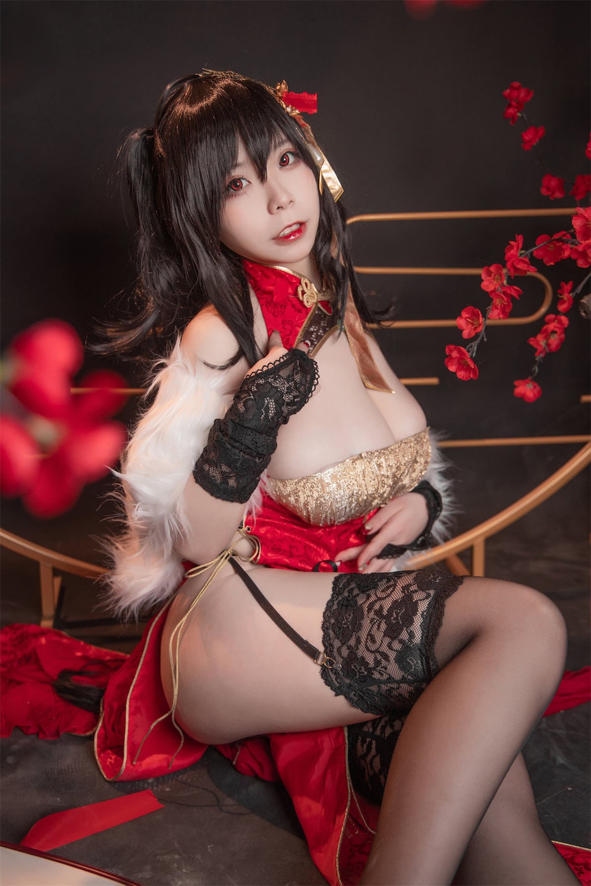 Cosplay 自闭颜球球 无颜小天使wy 碧蓝航线 大凤红旗袍(17)