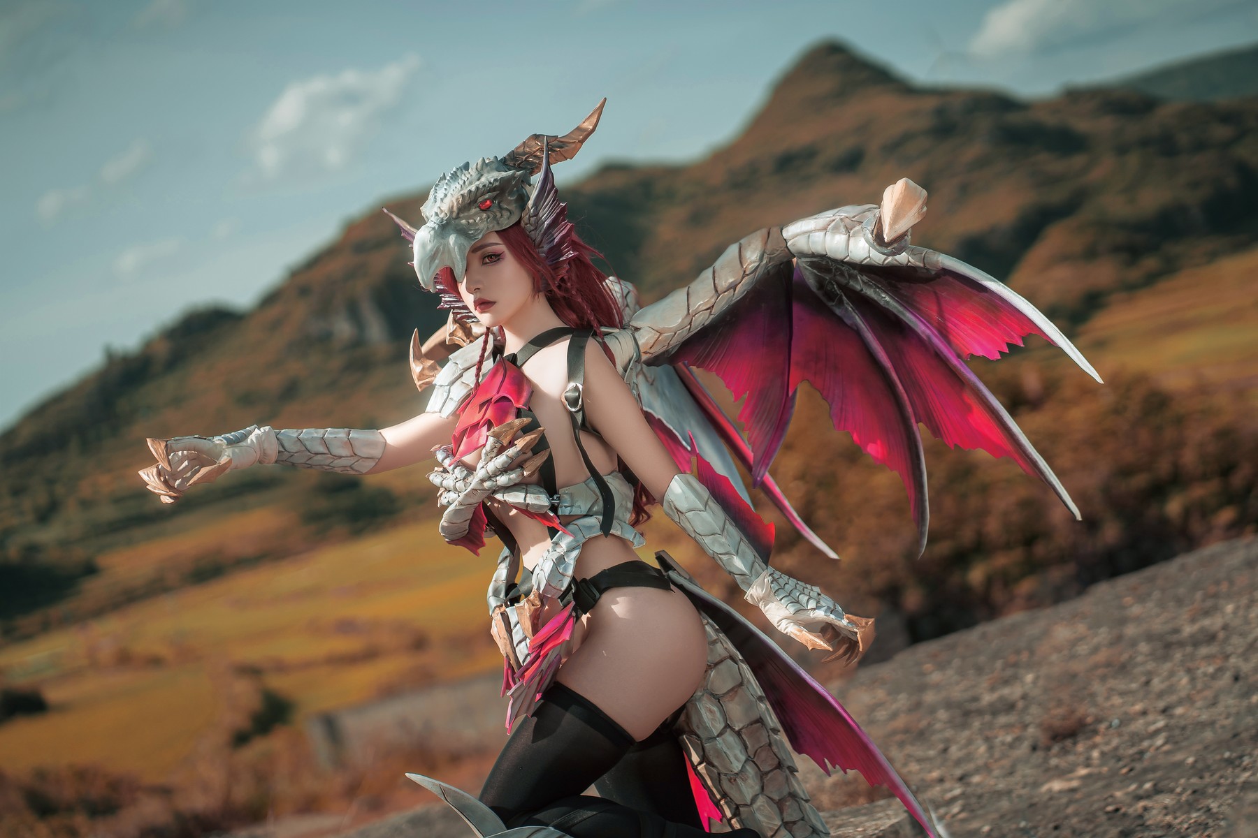 爆机少女喵小吉 Cosplay 曙光爵银龙 拟人 Malzeno(2)