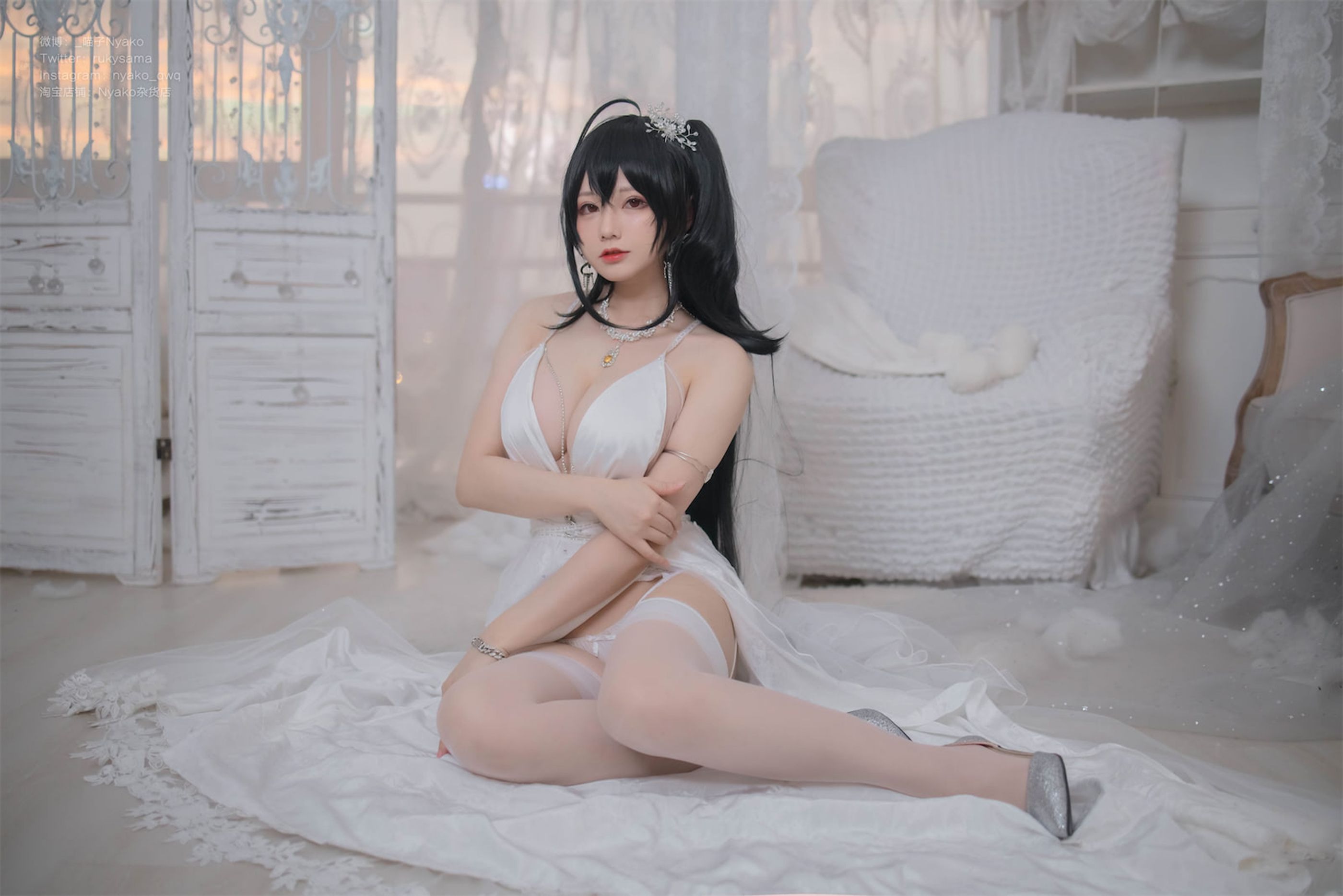 Nyako喵子 大凤纯白婚纱(10)