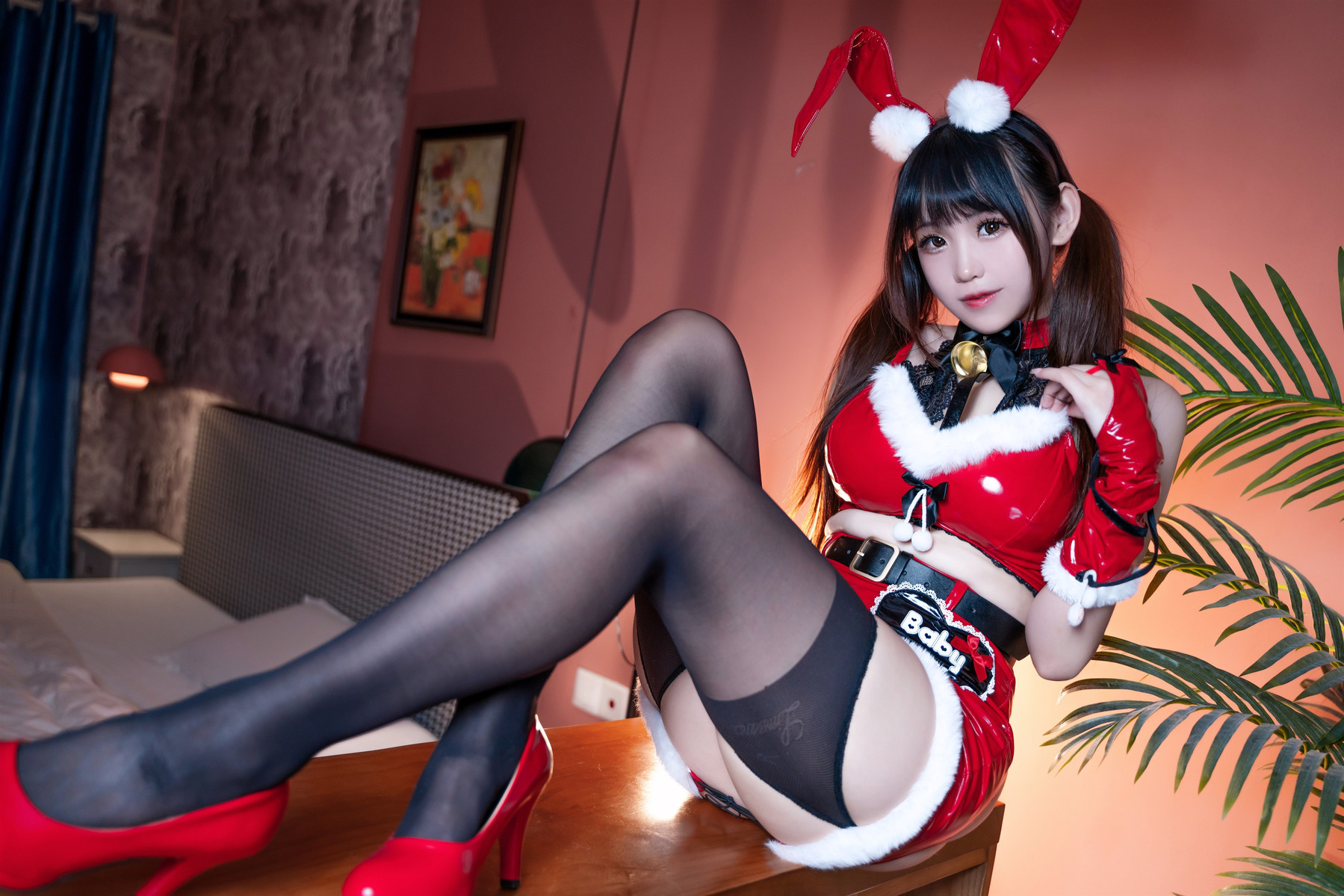 Cosplay miko酱ww 圣诞兔兔(22)