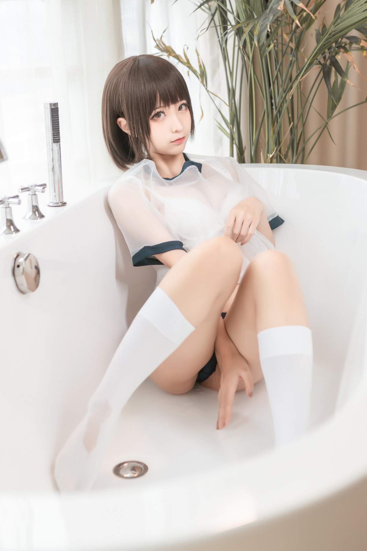 Cosplay 蠢沫沫 Chunmomo 透明体操服(28)