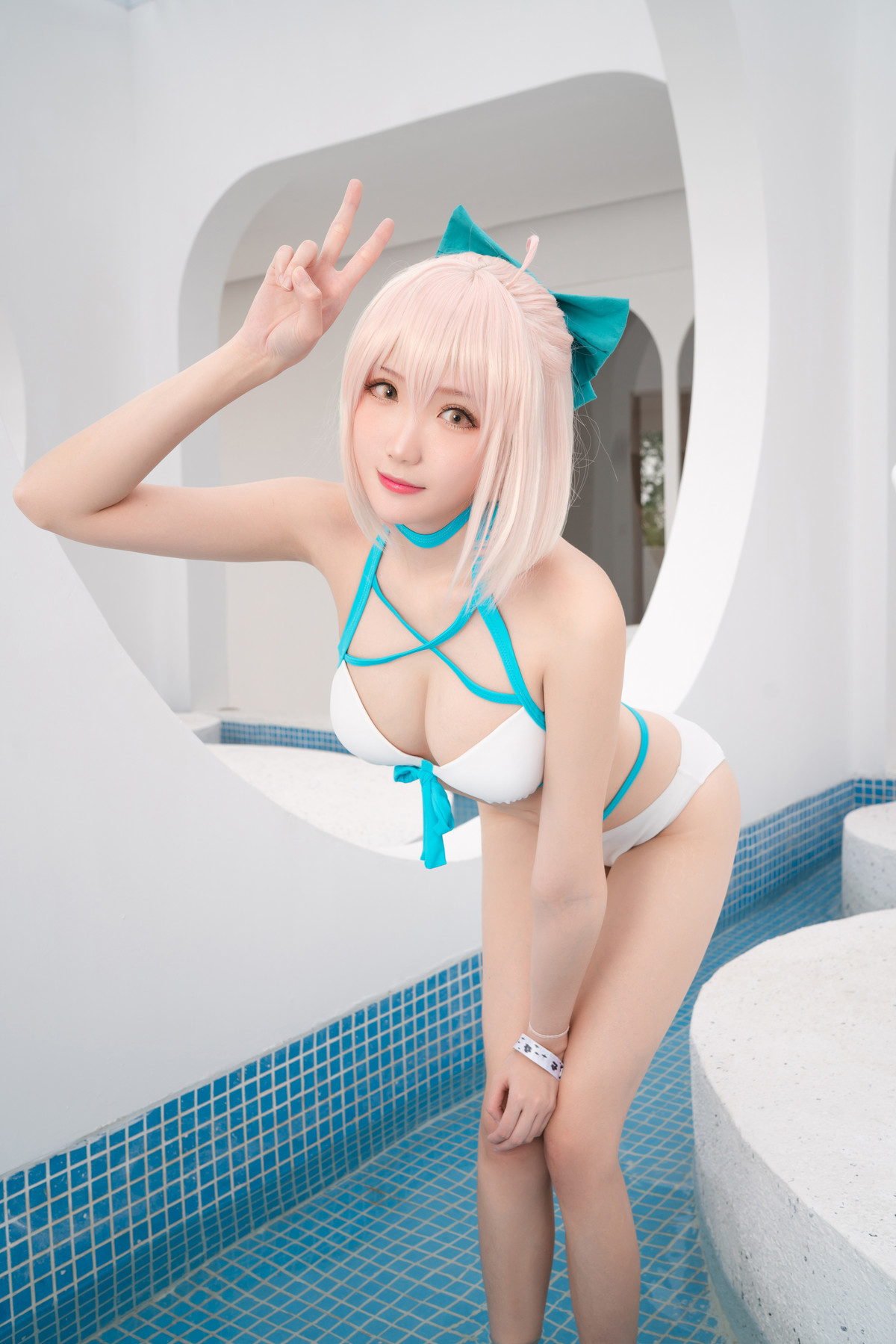 Cosplay 瓜希酱 总司水着满破(11)