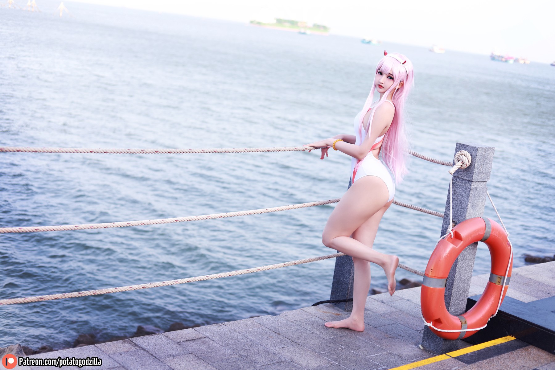 Cosplay Potato Godzilla Zero Two Swimsuit(9)