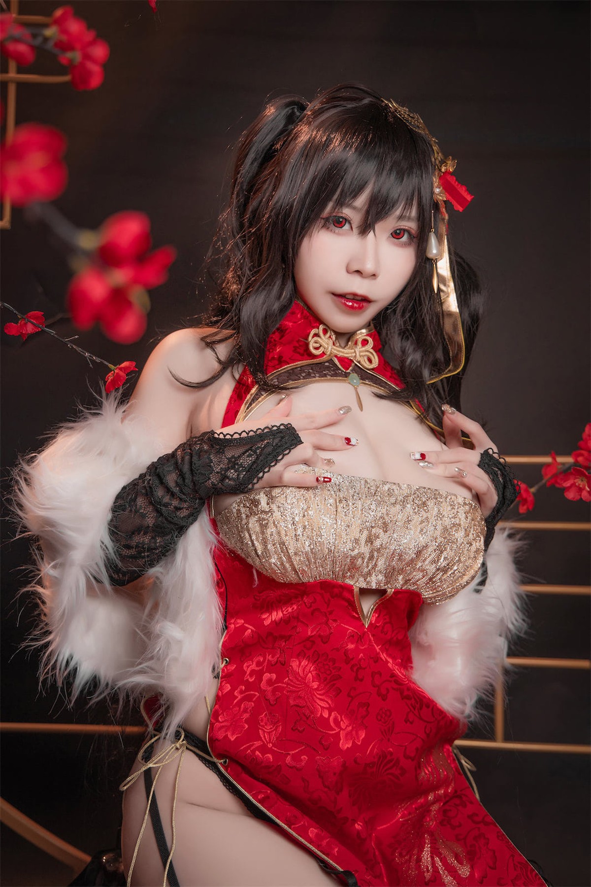 Cosplay 自闭颜球球 无颜小天使wy 碧蓝航线 大凤红旗袍(23)