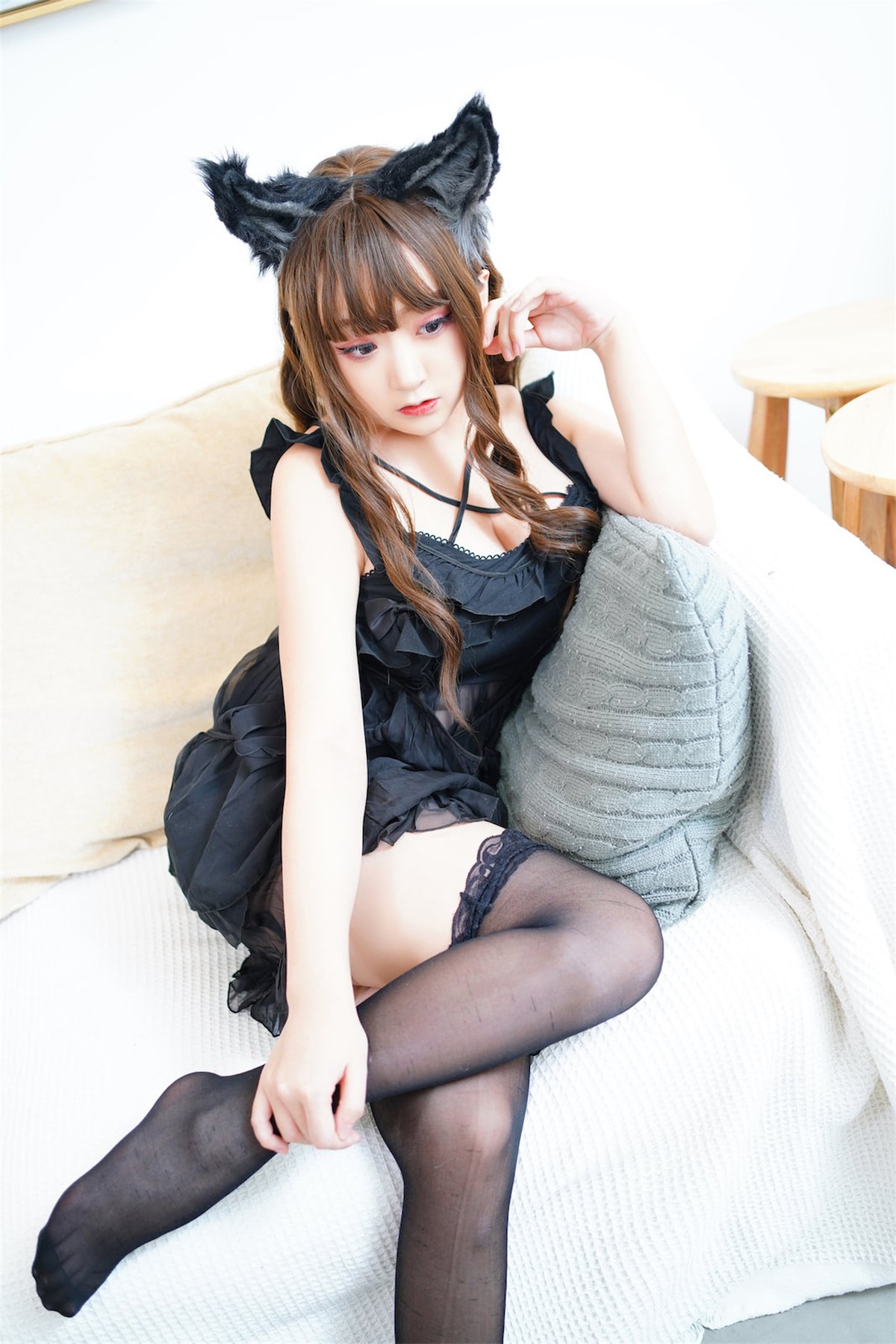 Cosplay 恩田直幸 黑色狼耳(2)
