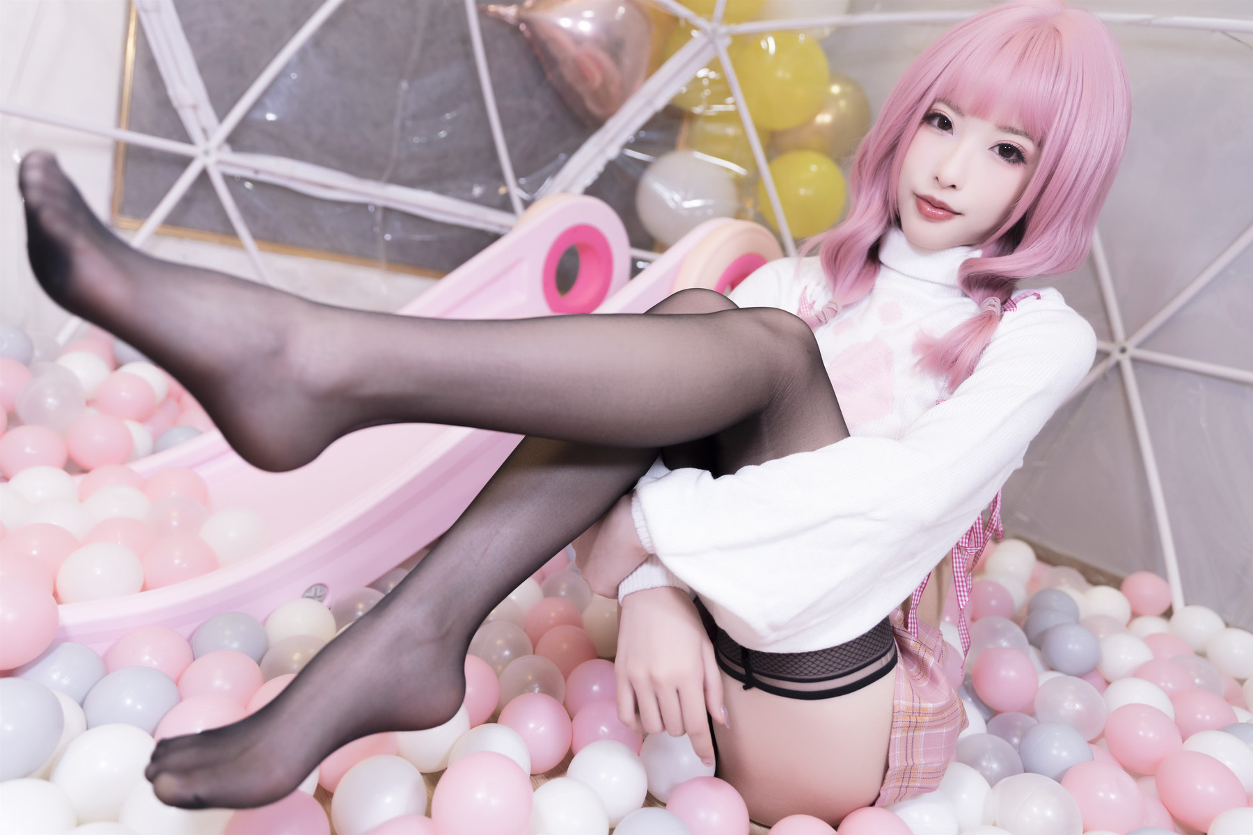 Cosplay 清水由乃 粉色南半球(37)
