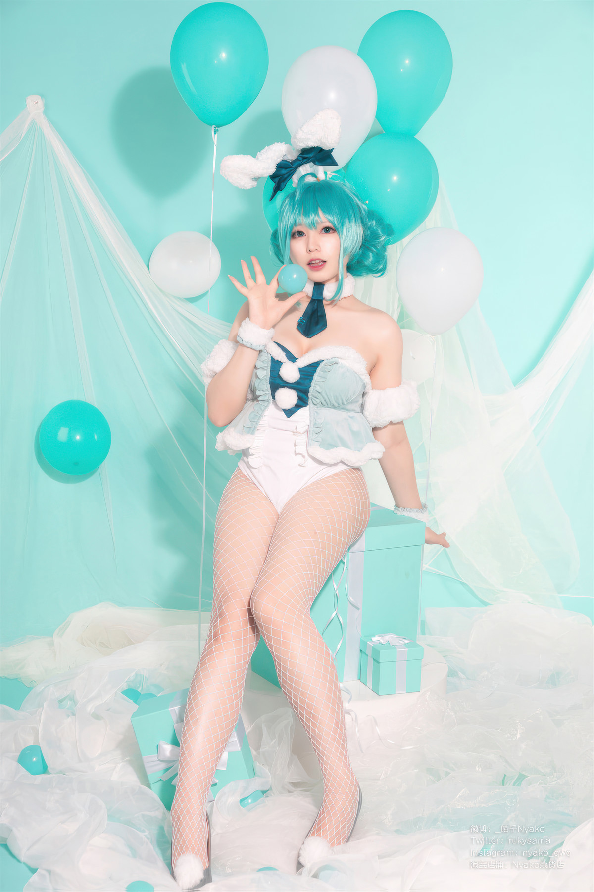 Cosplay Nyako喵子 初音白兔(7)