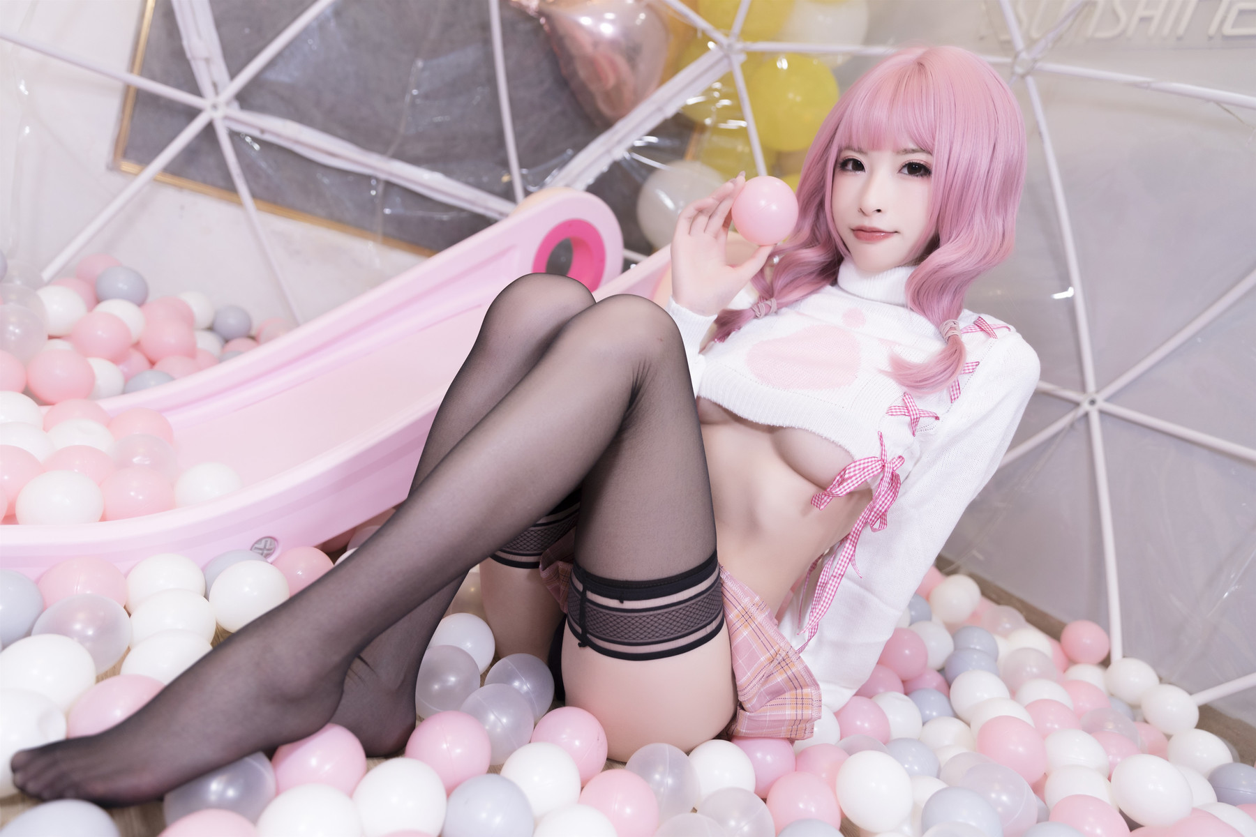 Cosplay 清水由乃 粉色南半球(32)