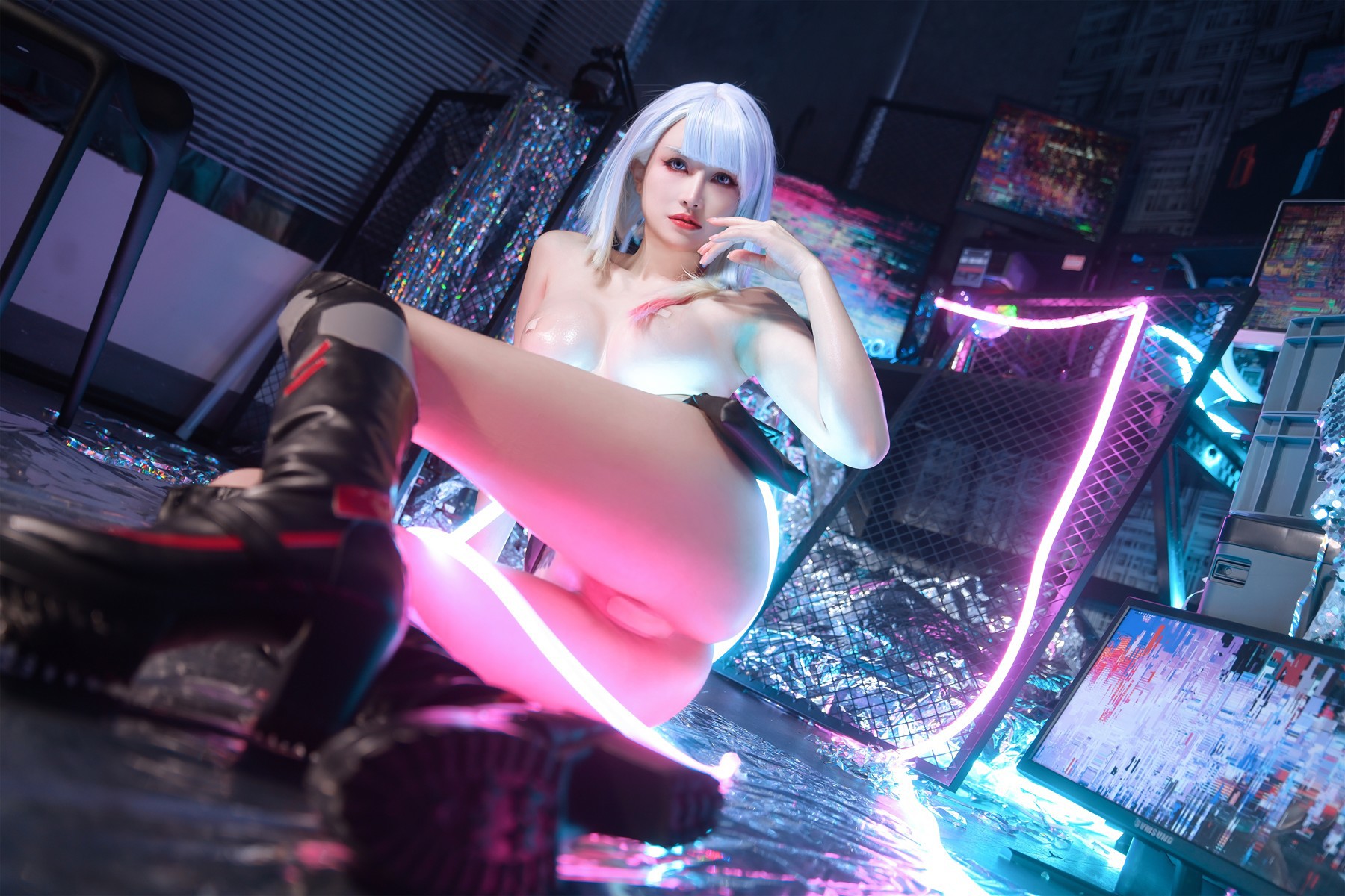 Cosplay 鹿八岁 赛博朋克：边缘行者 露西(44)