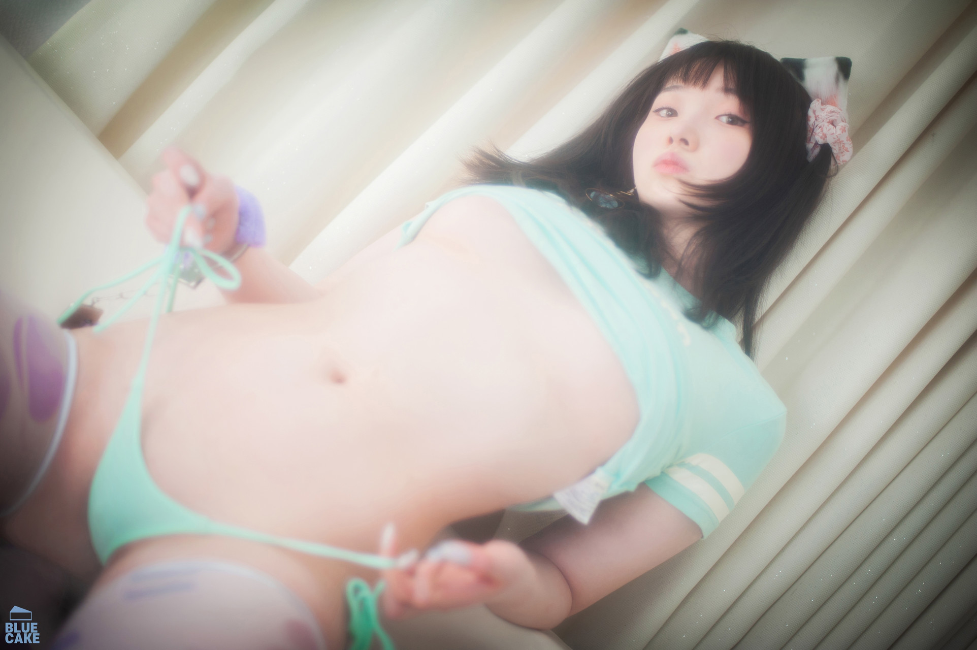Bambi 밤비, [BLUECAKE] Naughty Cats Pink &#038; Mint RED Set.02(65)