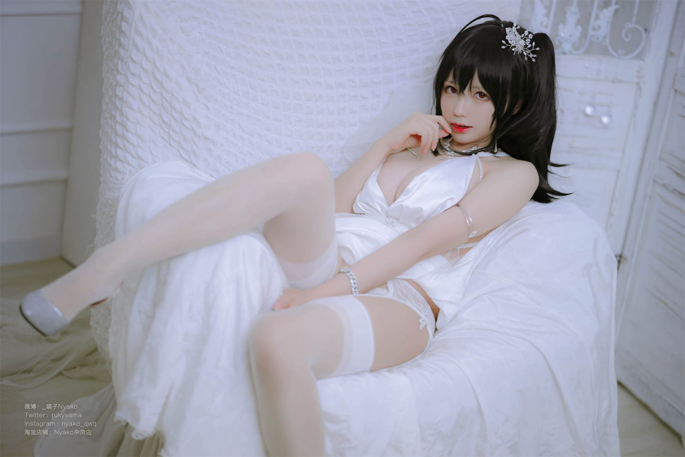 Nyako喵子 大凤纯白婚纱(55)