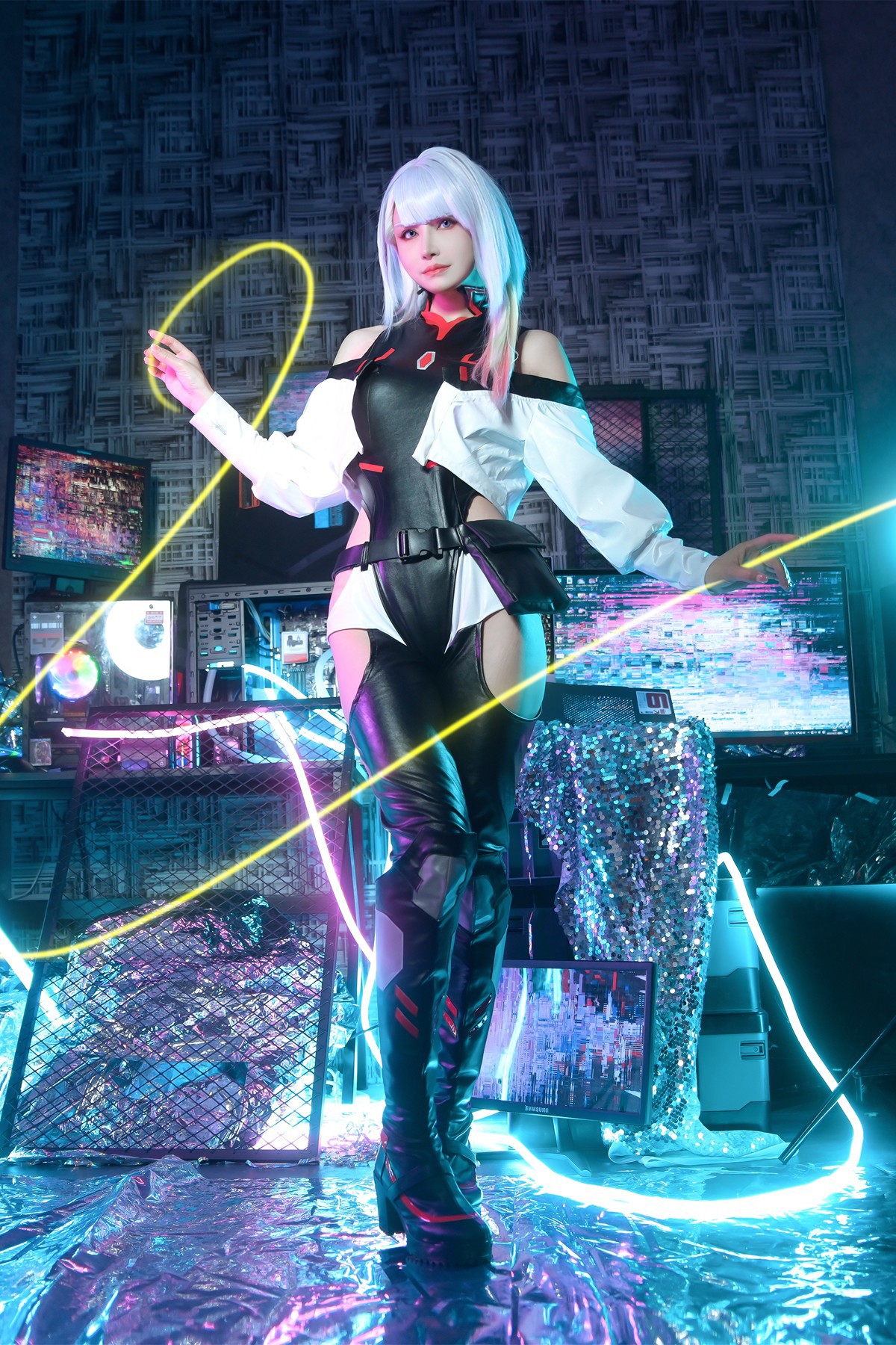 Cosplay 鹿八岁 赛博朋克：边缘行者 露西(9)