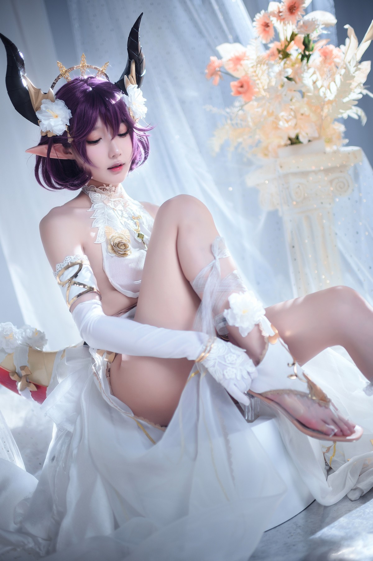 阿包也是兔娘 Cosplay 碧蓝幻想古蕾娅 龙娘(33)