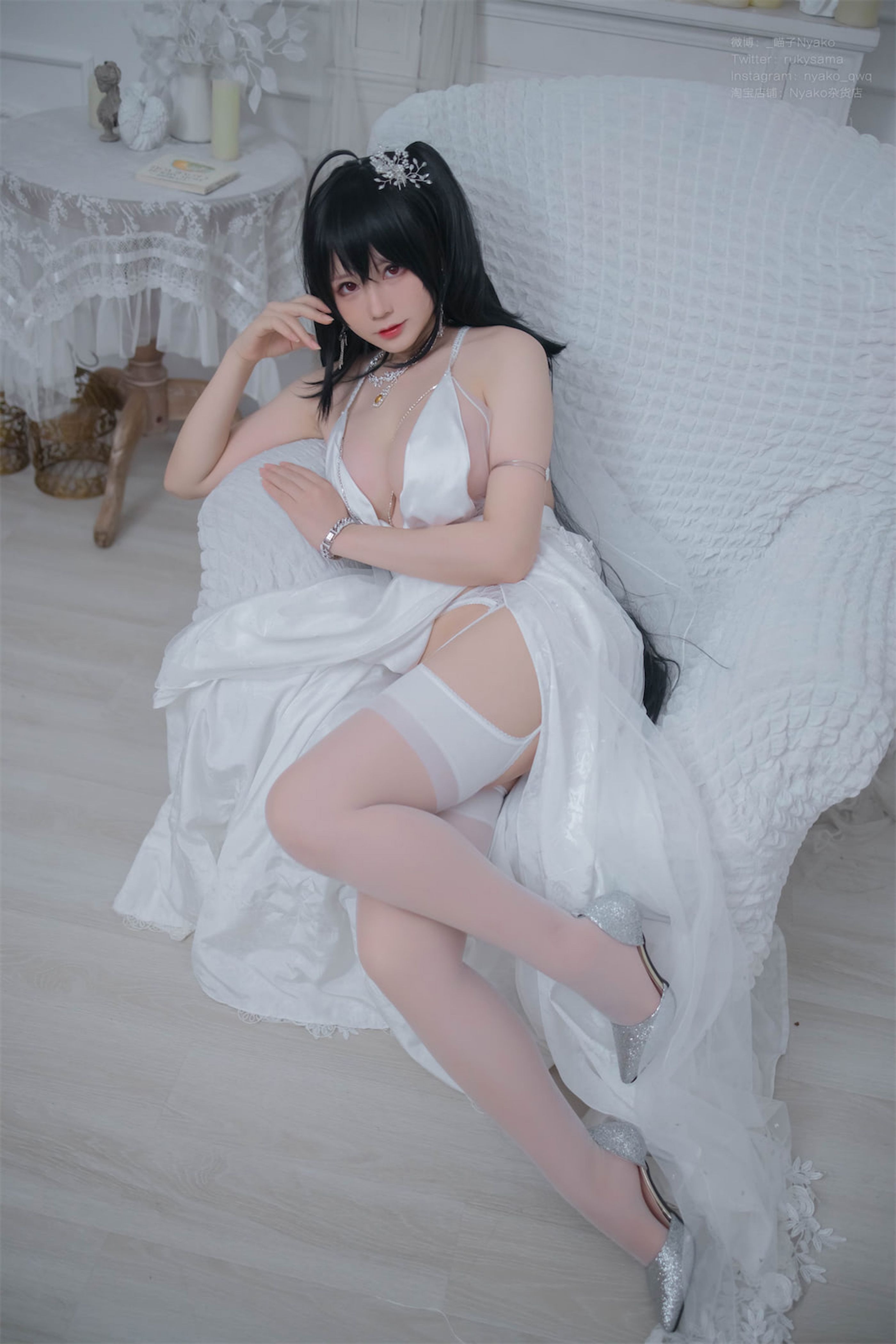 Nyako喵子 大凤纯白婚纱(12)