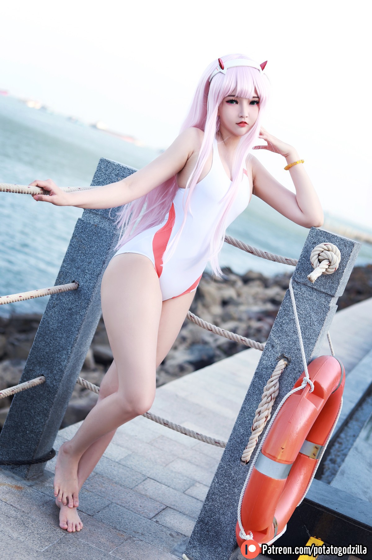 Cosplay Potato Godzilla Zero Two Swimsuit(8)